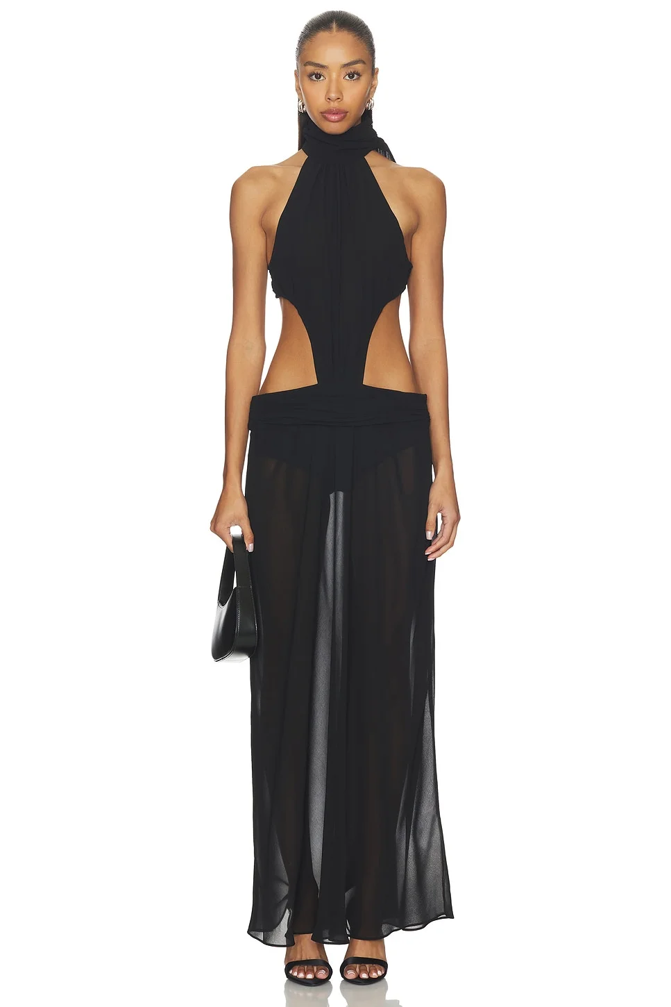 Low Back Chiffon Dress - 1