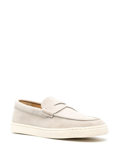 Brunello Cucinelli almond-toe suede loafers outlook