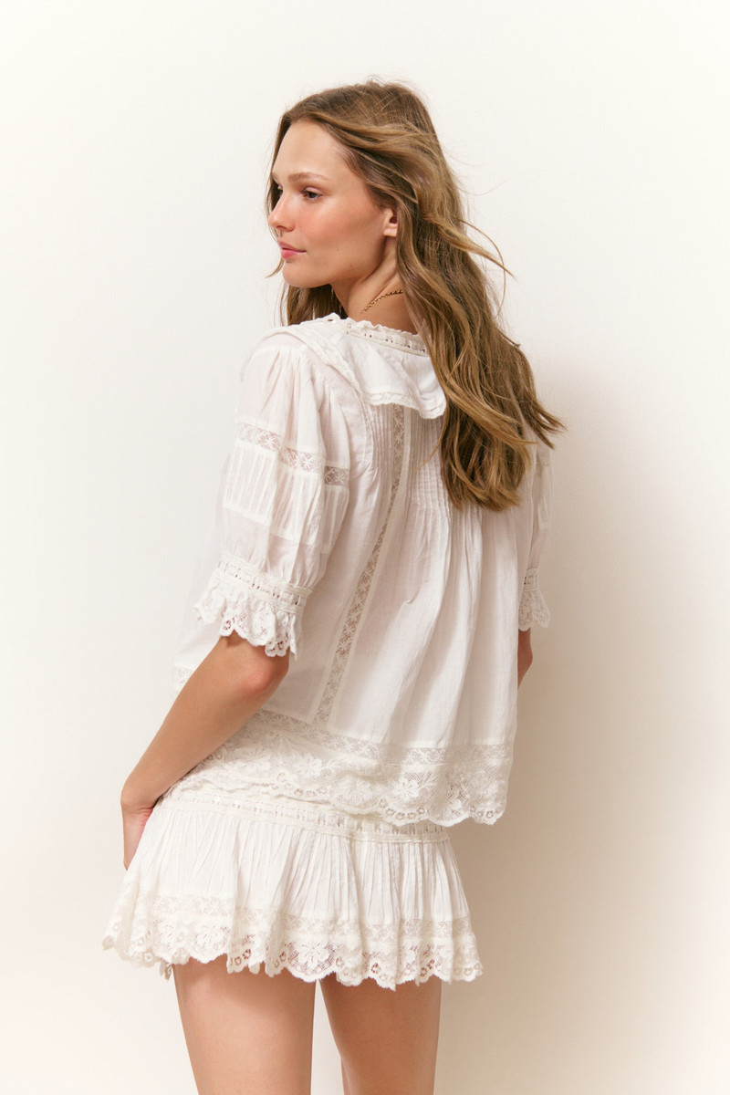 Romilly Cotton Lace Ruffle Blouse 6