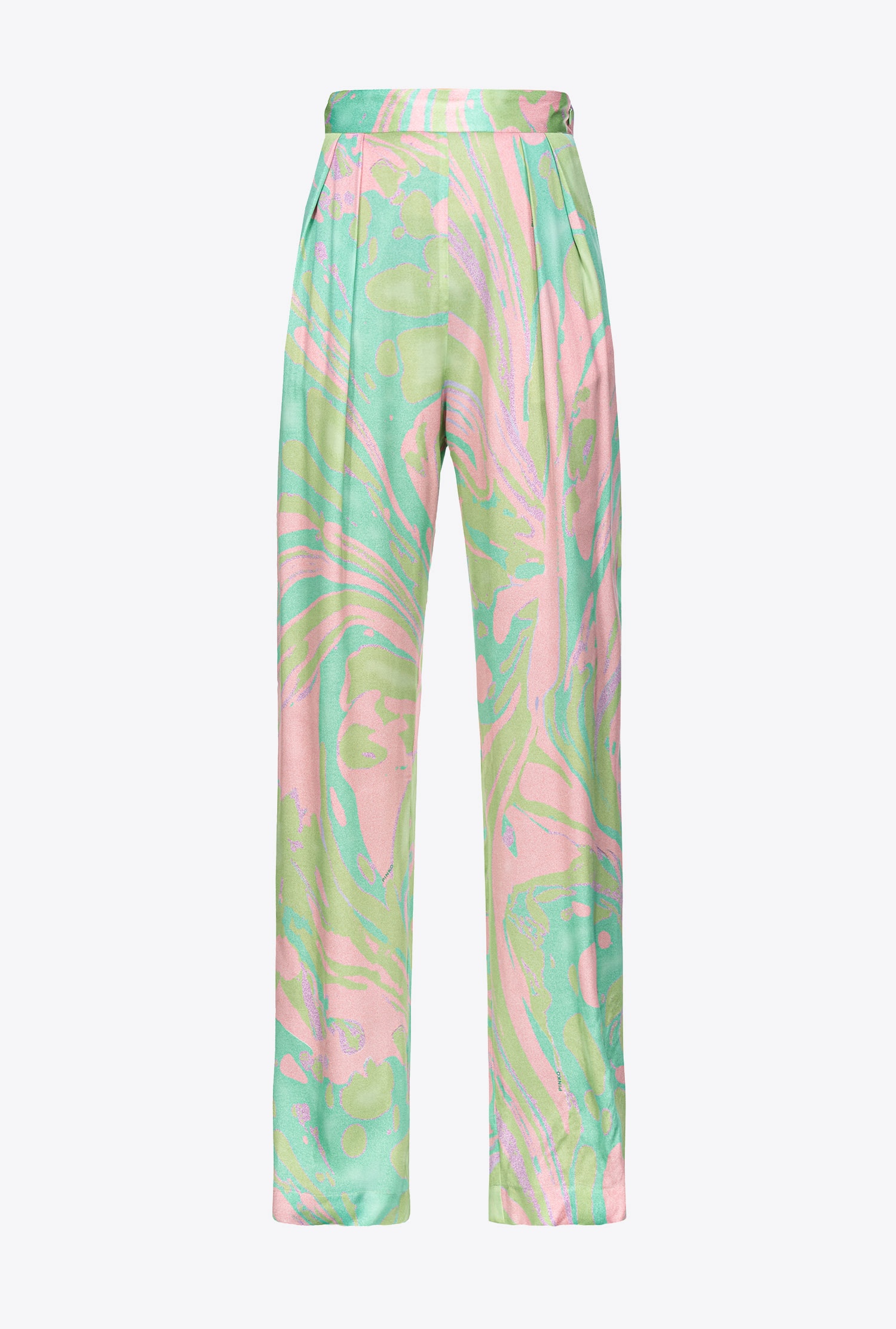 SPLASH-PRINT SATIN TROUSERS - 1