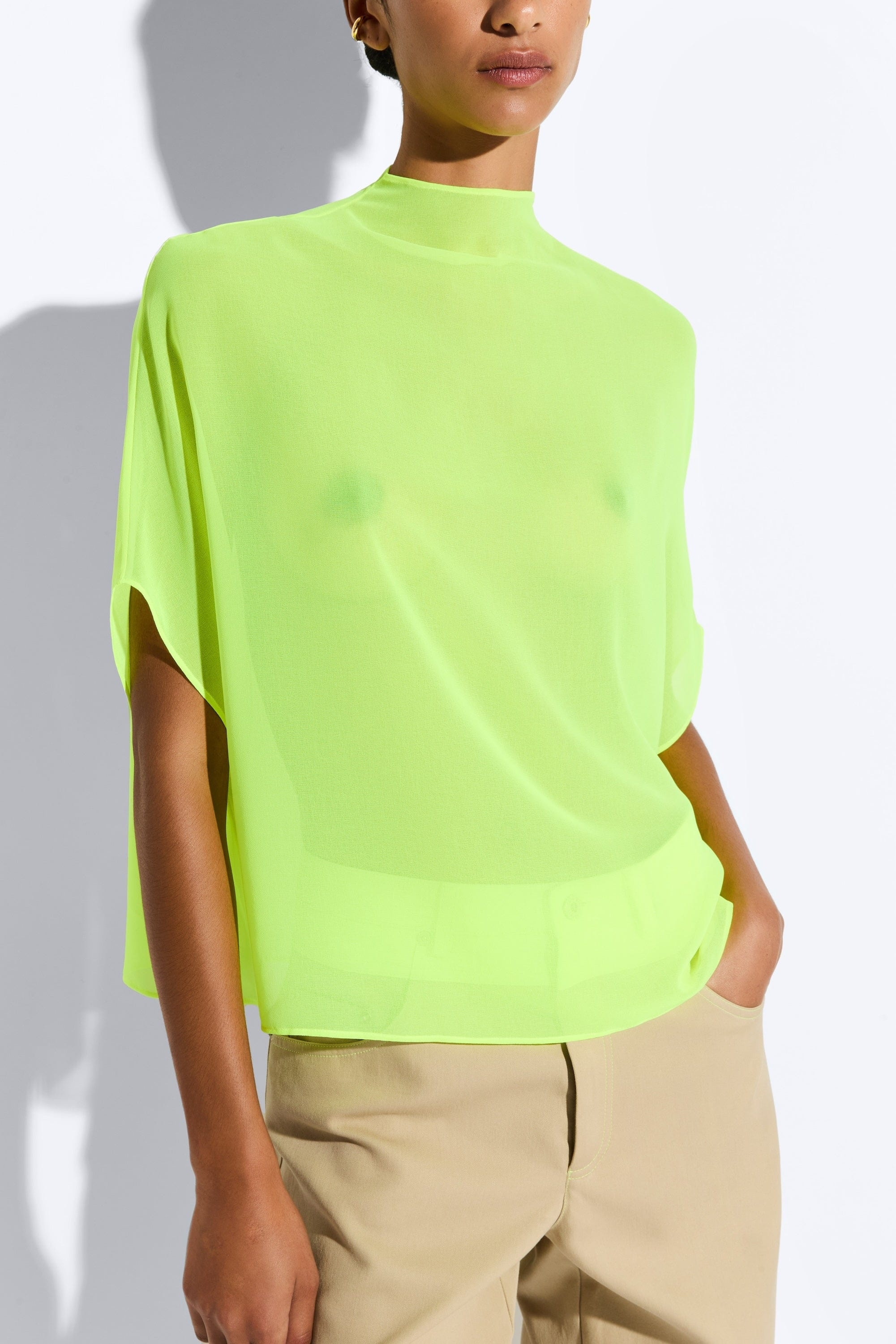 Lightweight Georgette Cape Tee - 4