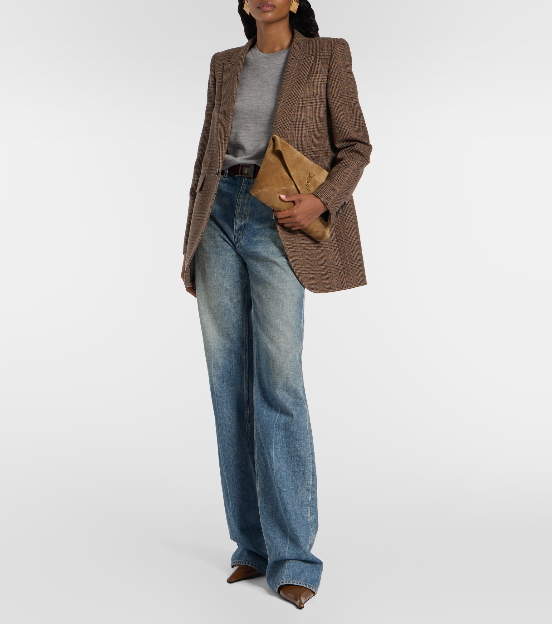 Cassandre Large suede clutch - 5