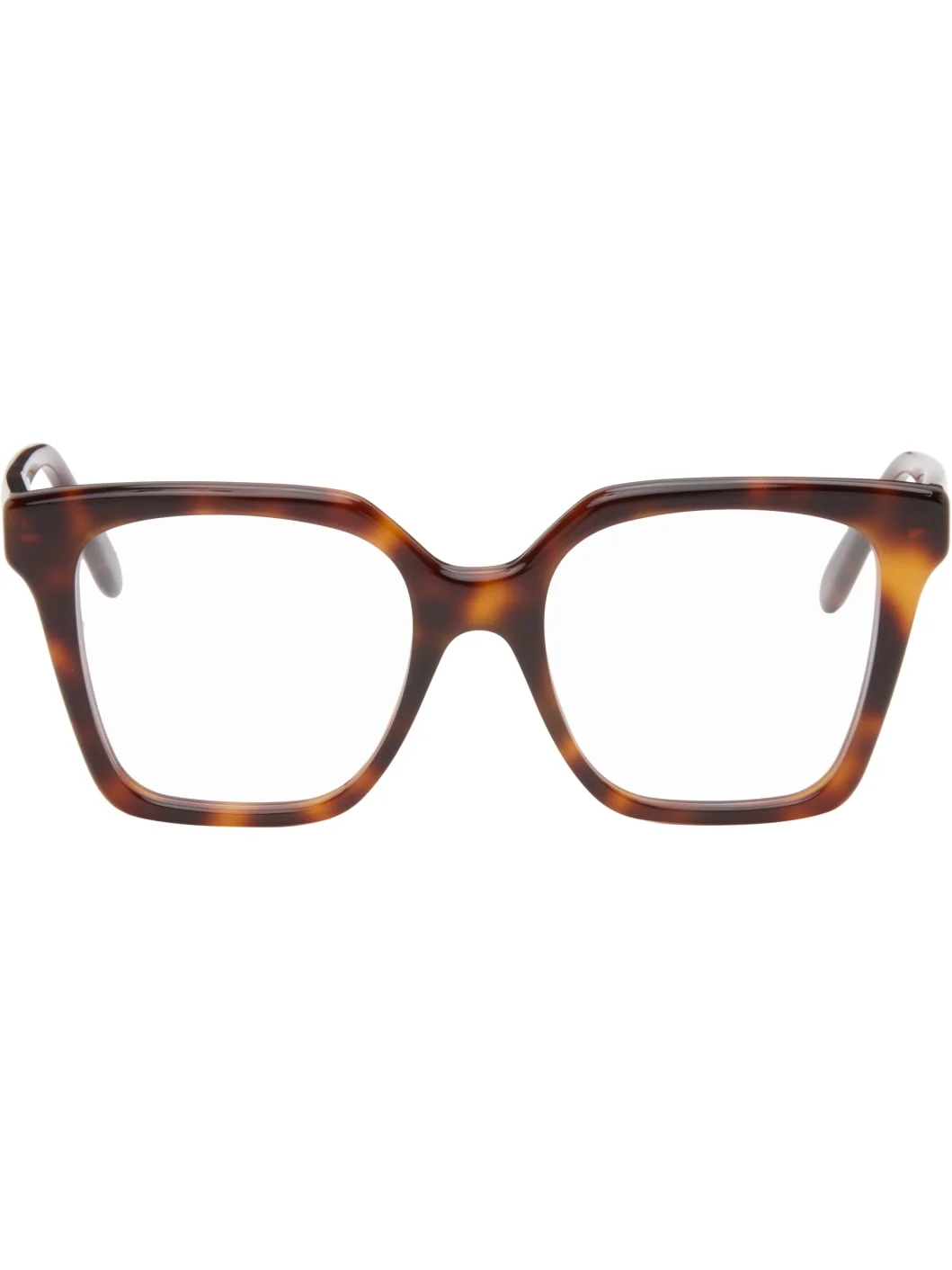 Brown Slim Square Glasses - 1