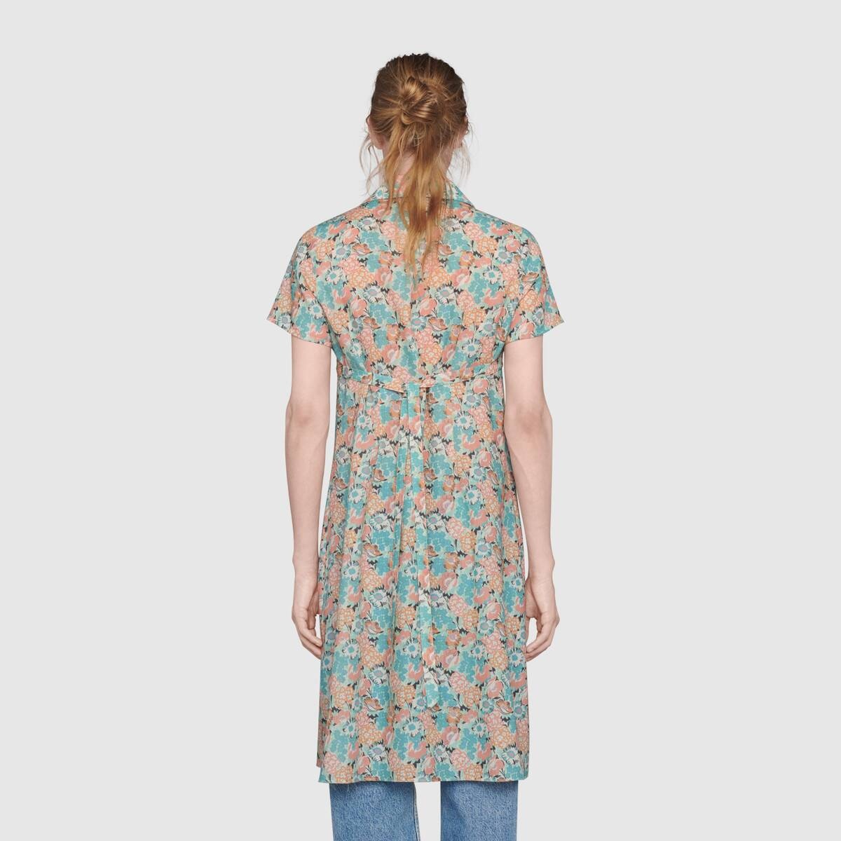 Gucci Liberty floral wool long shirt - 4