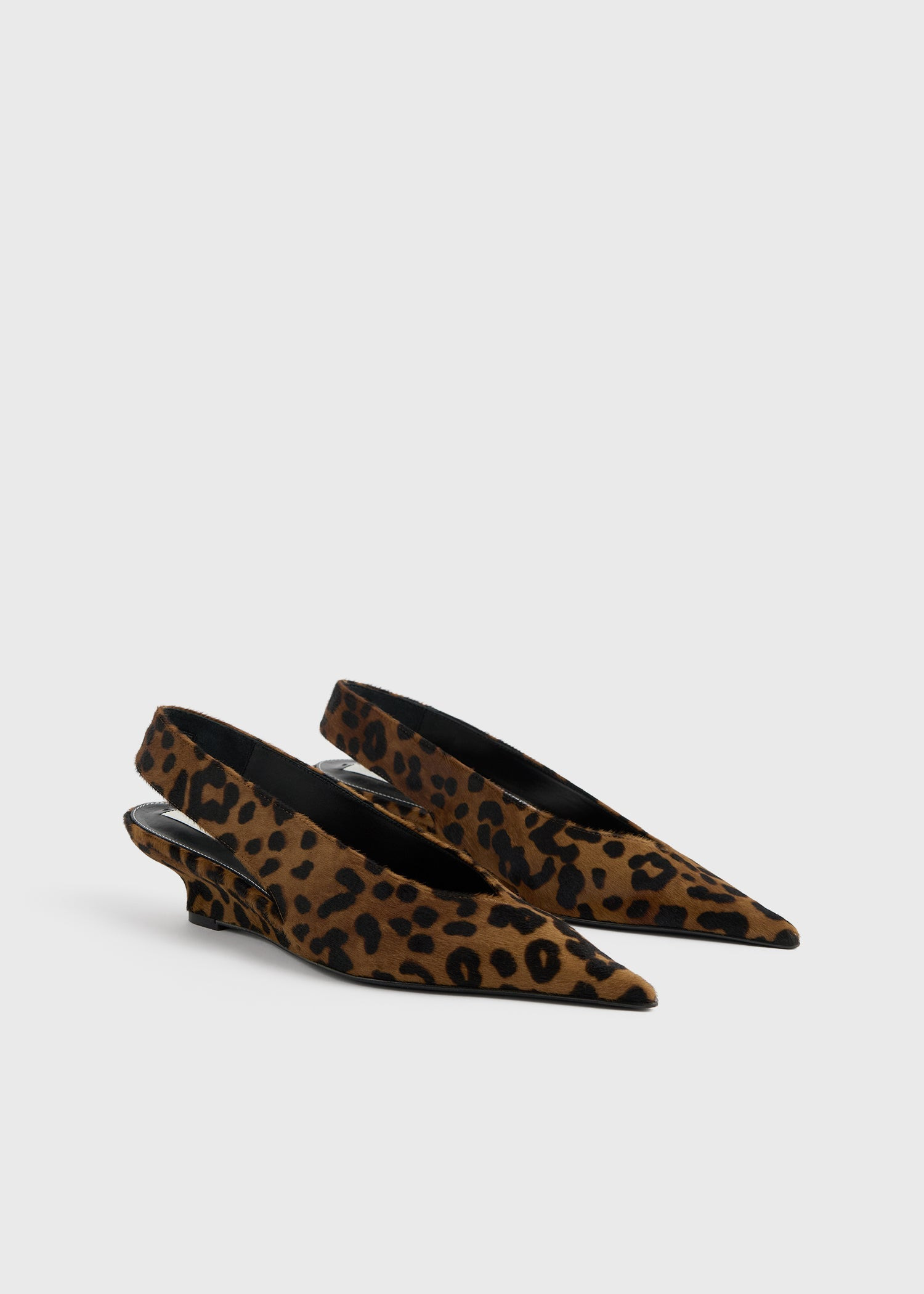 Wedge-heel pony hair slingbacks leopard - 7