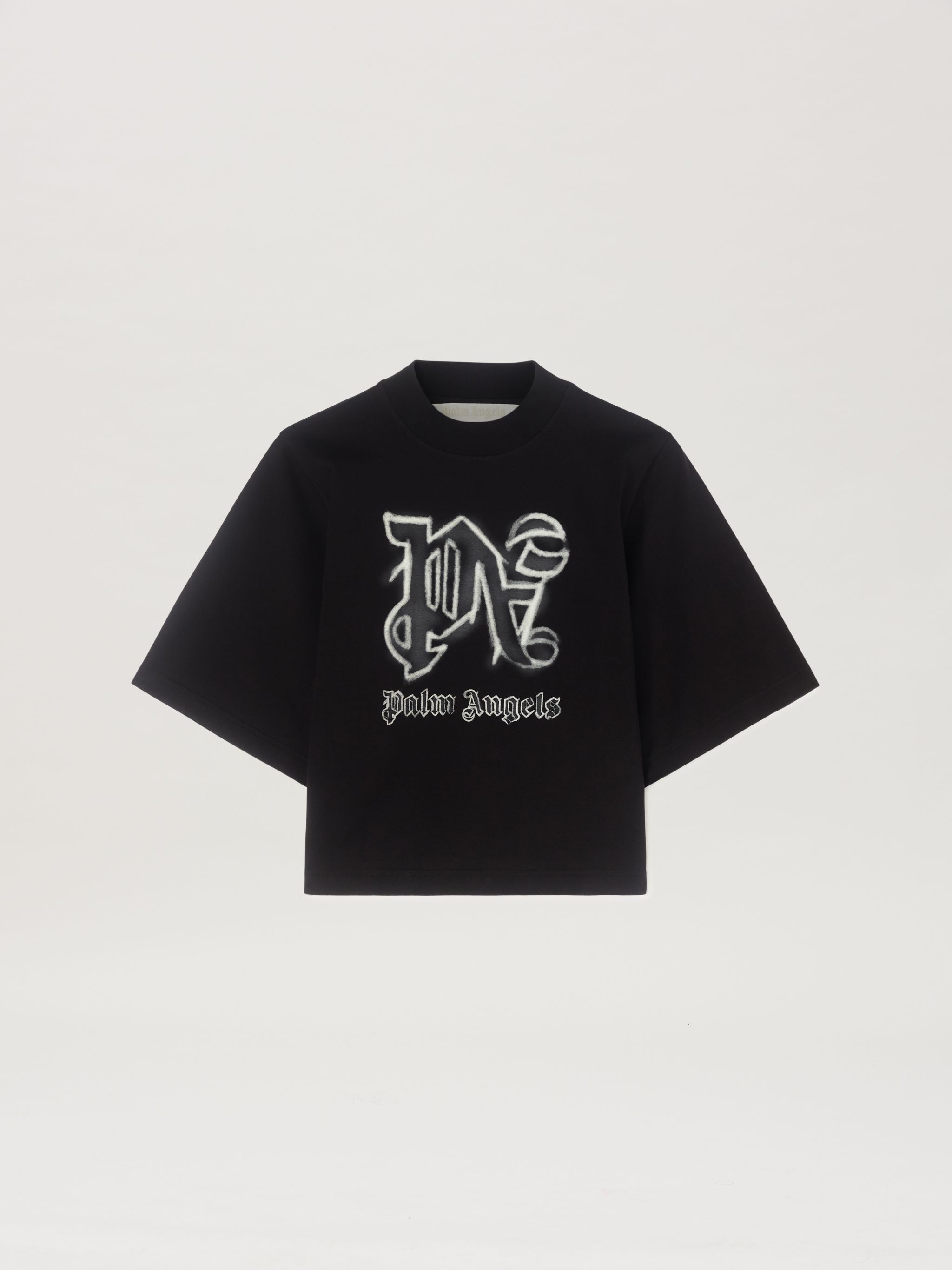Palm Angels Spray Monogram Crop T-Shirt | REVERSIBLE