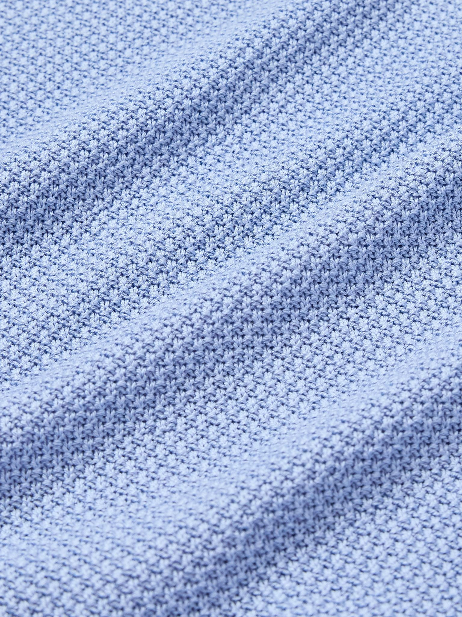 Mulberry Silk and Cotton-Blend Half-Zip Sweater Blue - 5