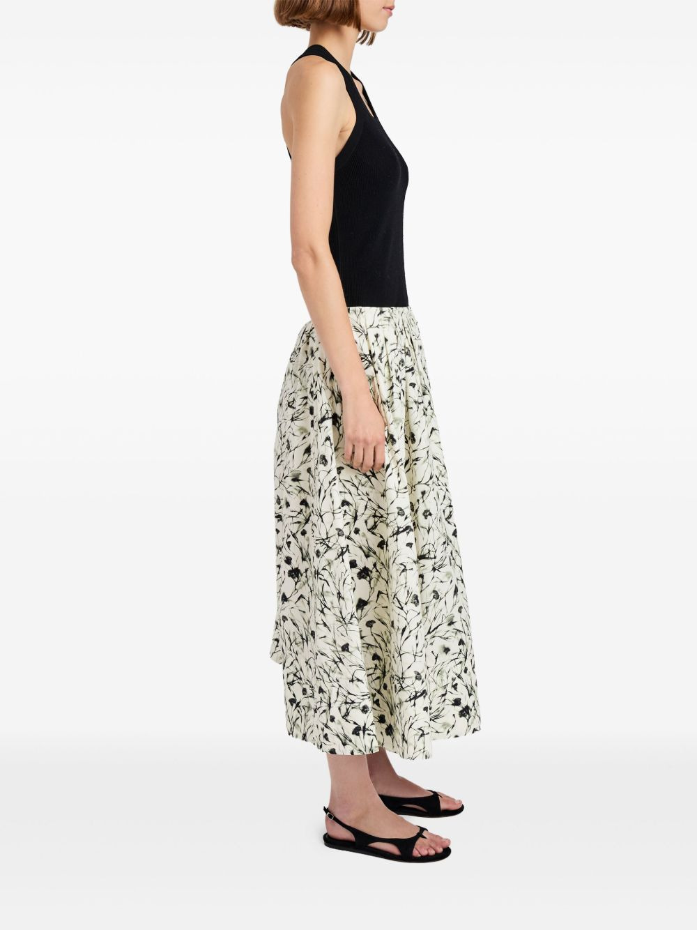floral-print midi skirt - 3