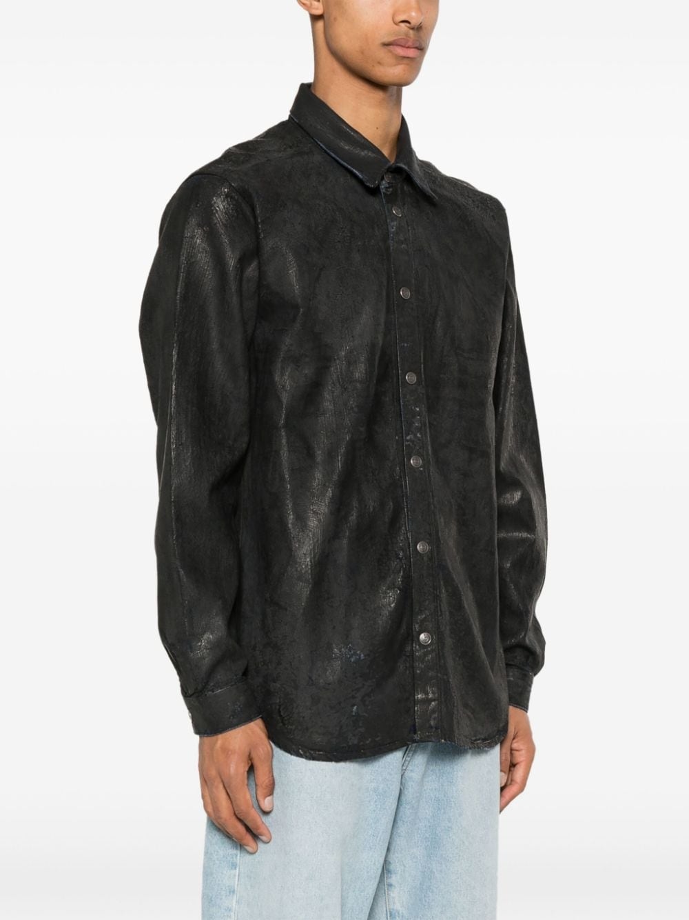 cracked press-stud shirt - 3