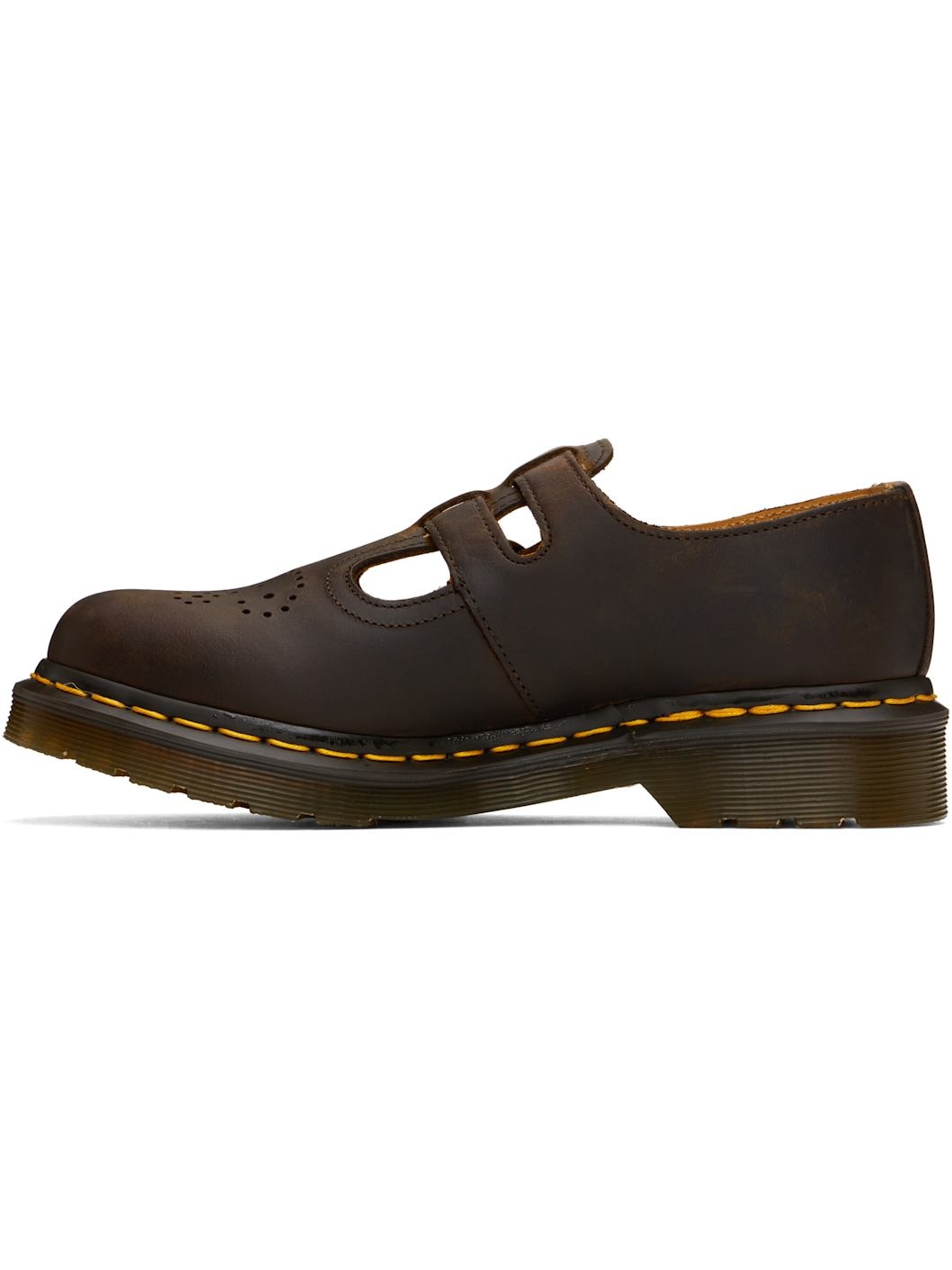 Brown 8065 Crazy Horse Leather Mary Jane Loafers - 3