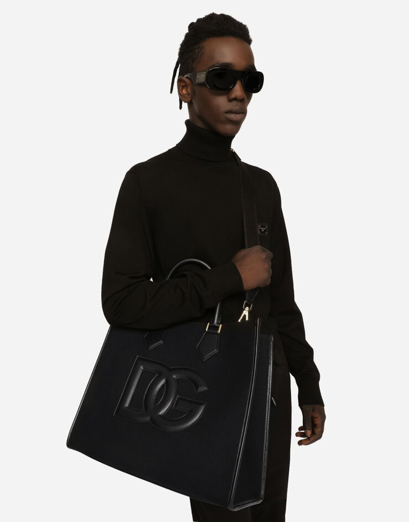 Dolce & Gabbana Canvas shopper with calfskin nappa details outlook