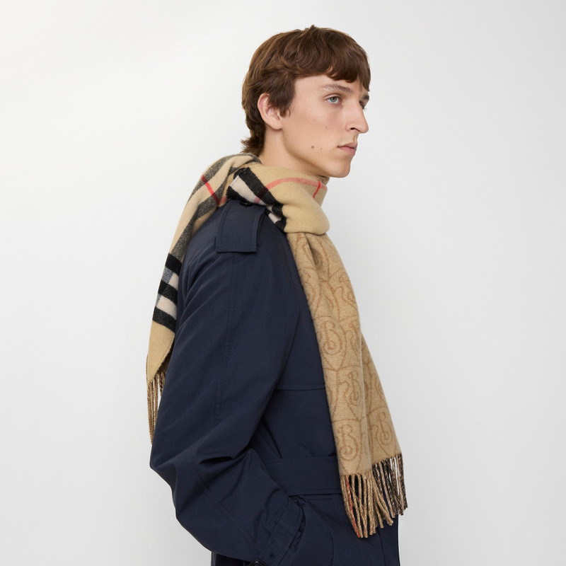 Reversible B Shield Cashmere Scarf 6