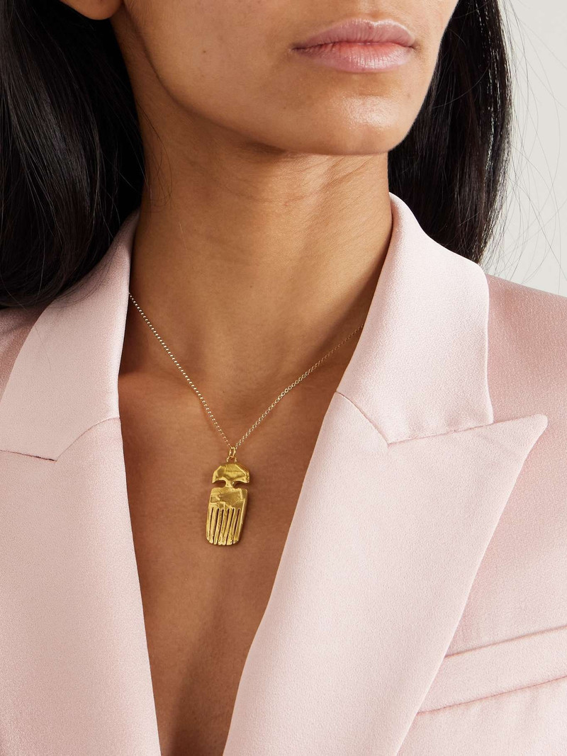 ALIGHIERI The Vanity Comb recycled gold-plated necklace Gold outlook