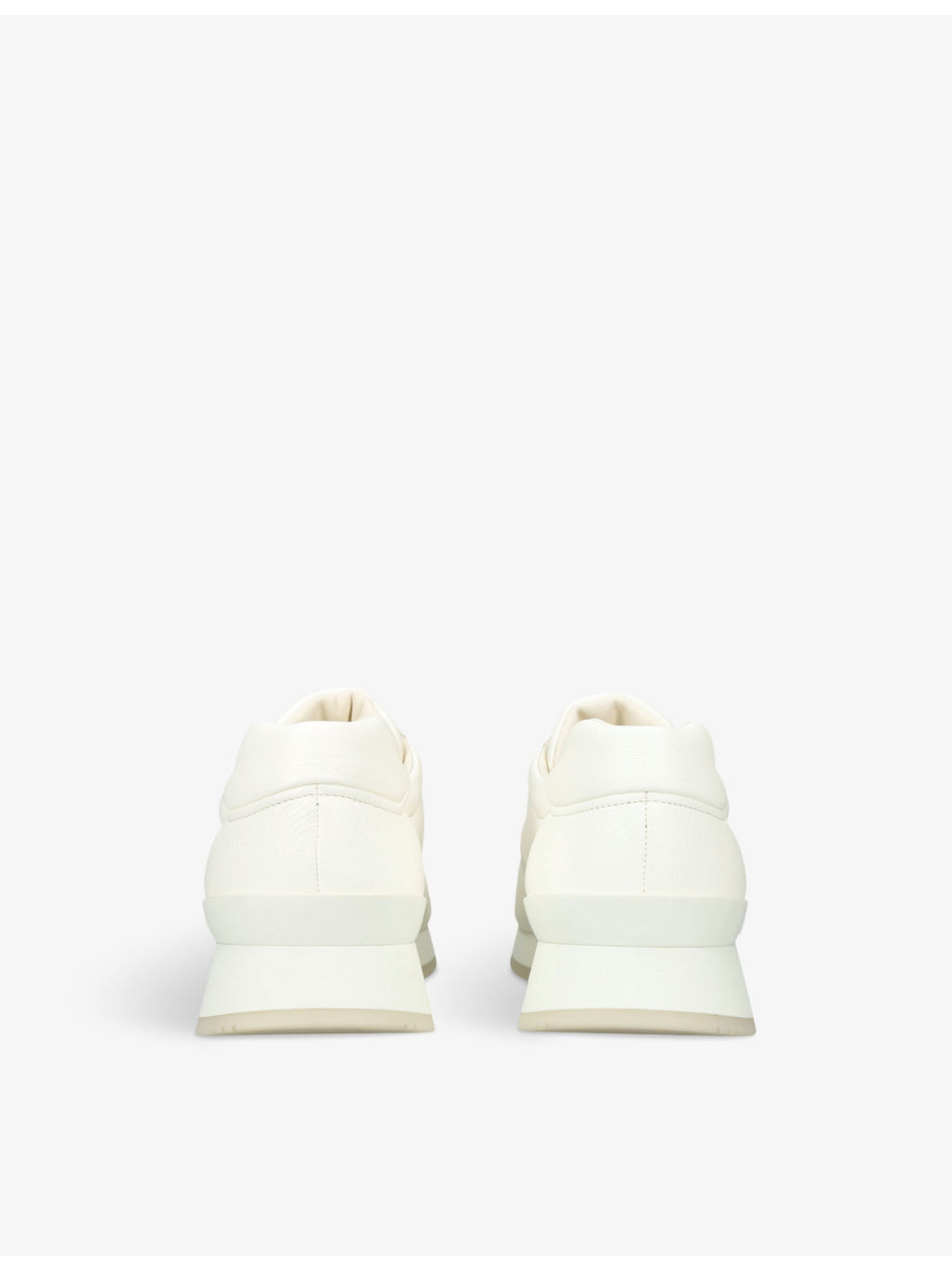 Livingston logo-embossed leather low-top trainers - 4
