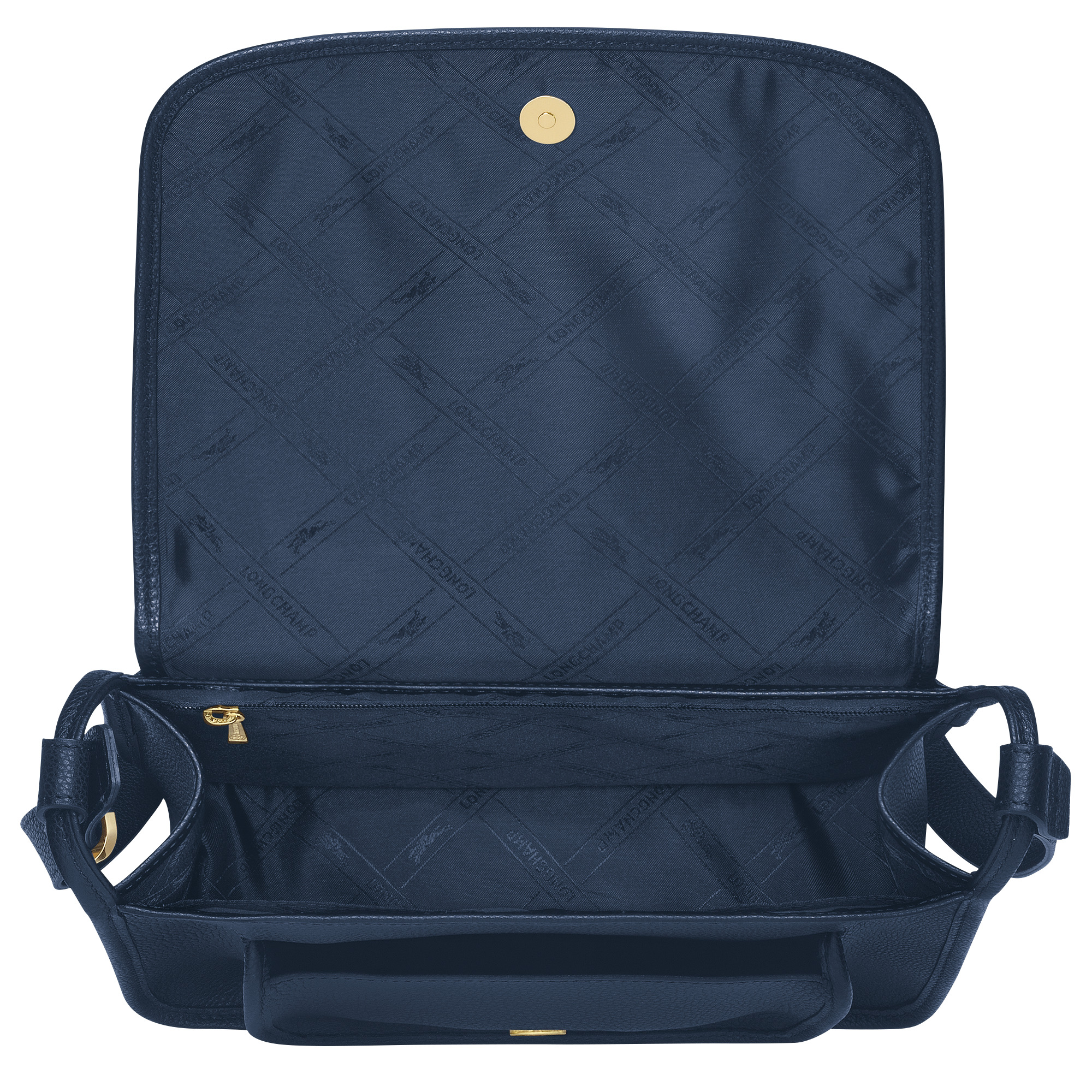 Le Foulonné M Crossbody bag Navy - Leather - 5