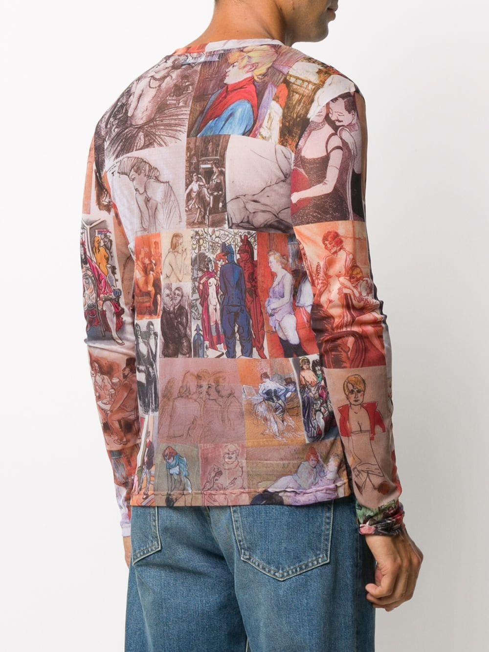 long-sleeved painting print T-shirt - 5