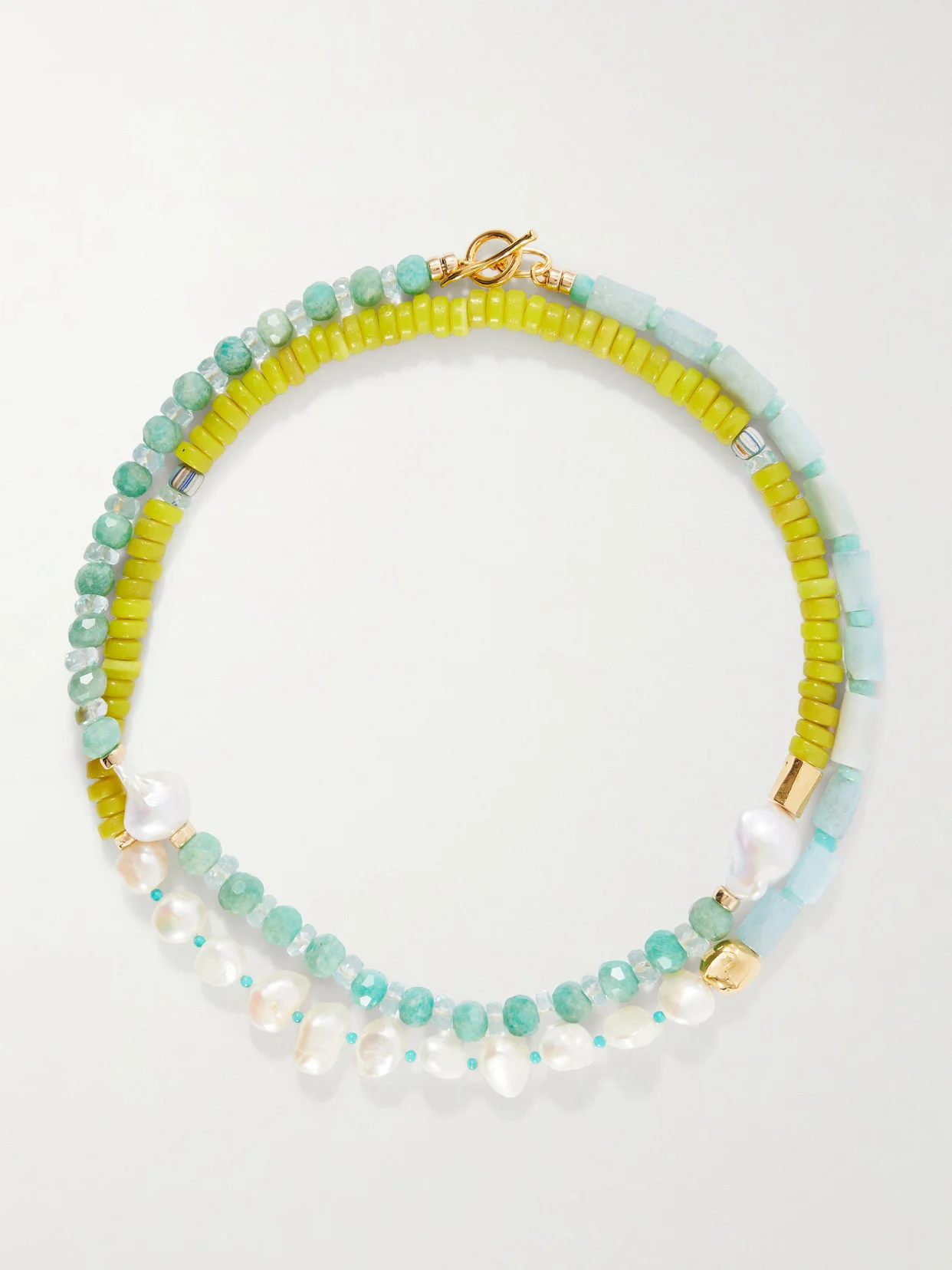 Cabana Gold-plated Multi-stone, Glass And Pearl Beaded Necklace - 1
