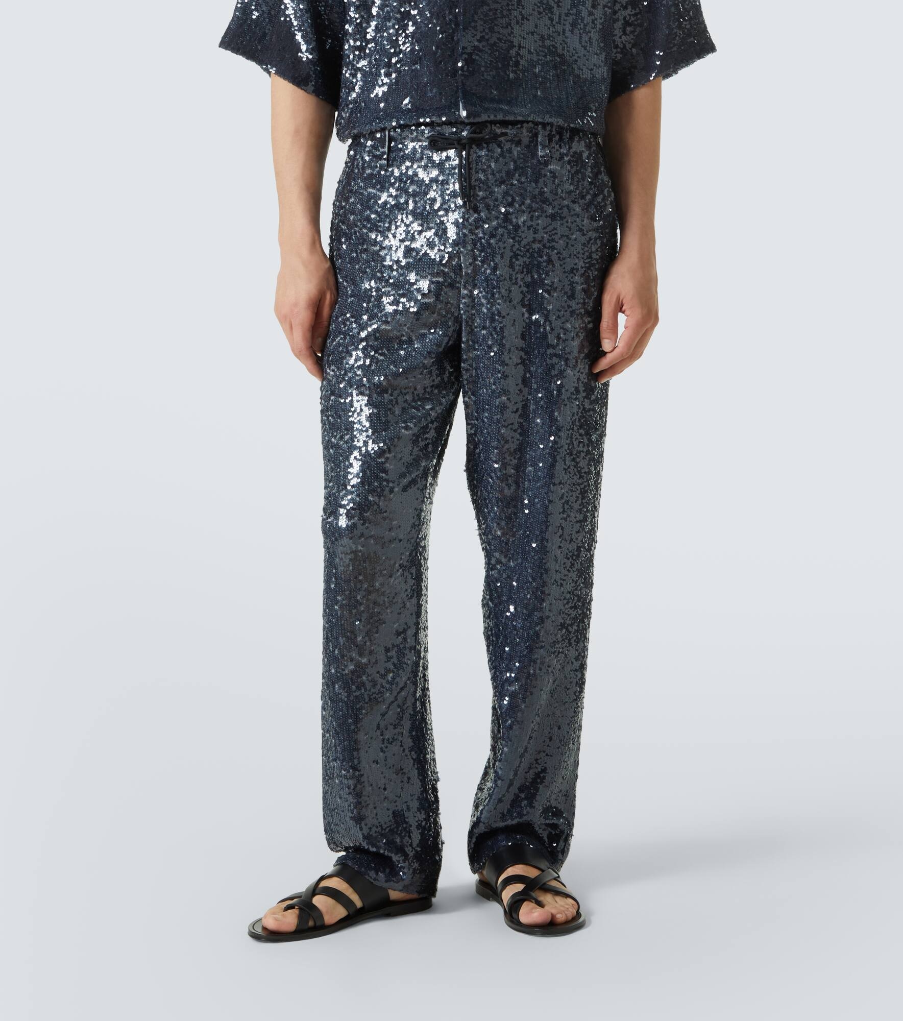 Sequined straight pants - 3
