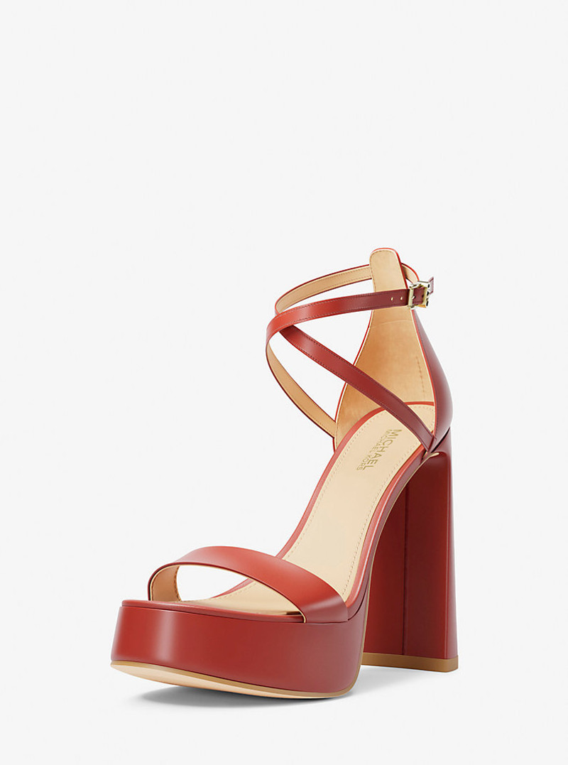 MICHAEL KORS Cami Leather Platform Sandal outlook