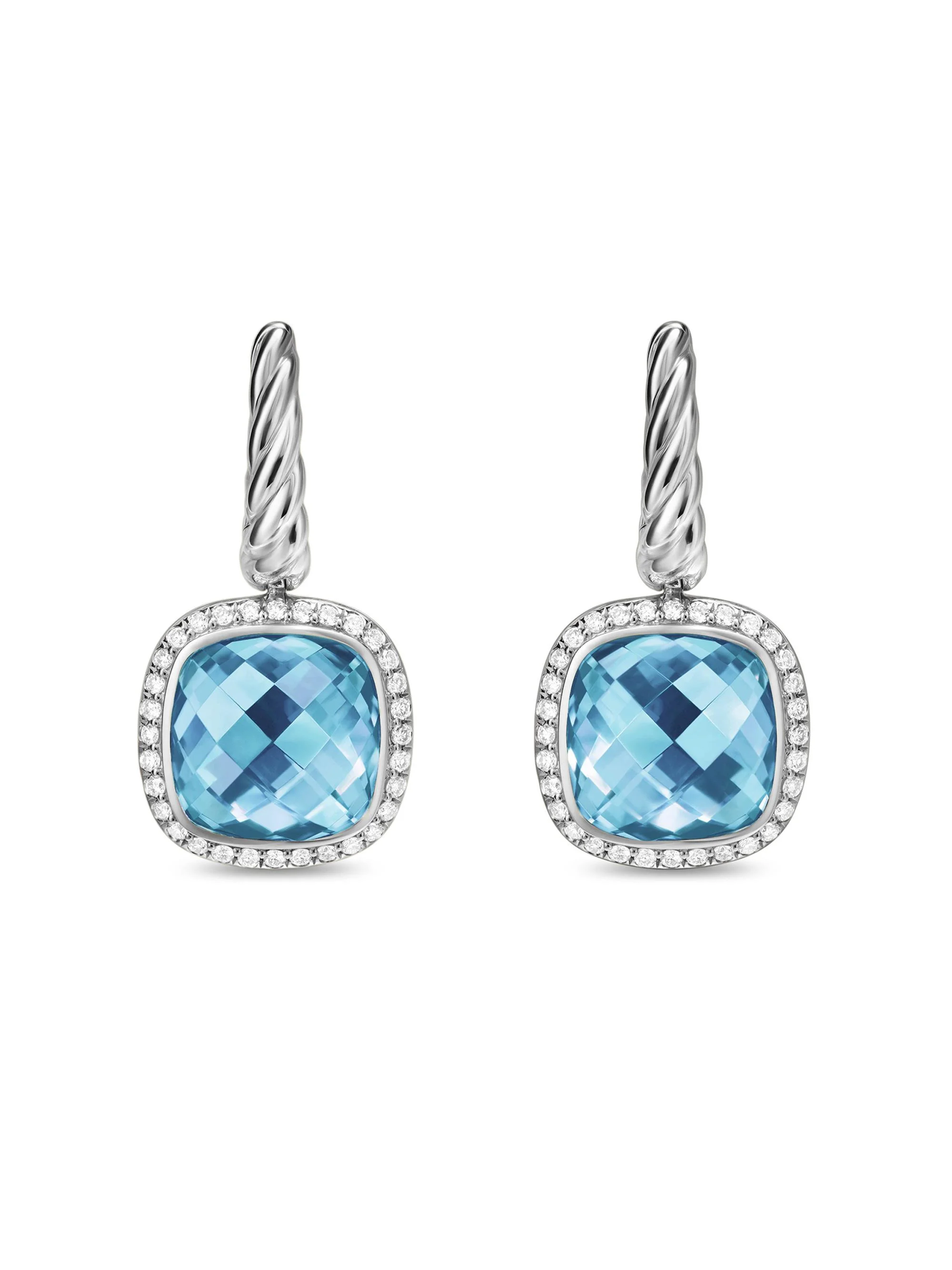 Women's Albion Drop Earrings in Sterling Silver - Blue Topaz - 1