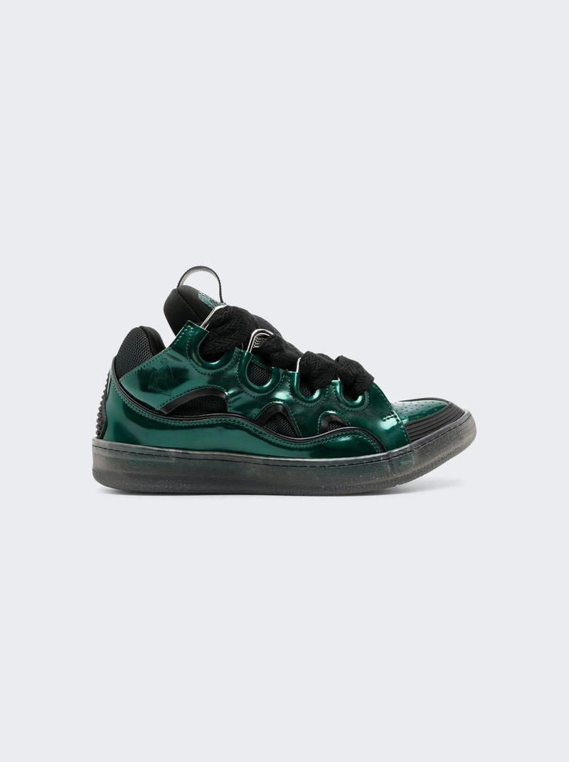Lanvin Curb Sneakers Green And Black outlook