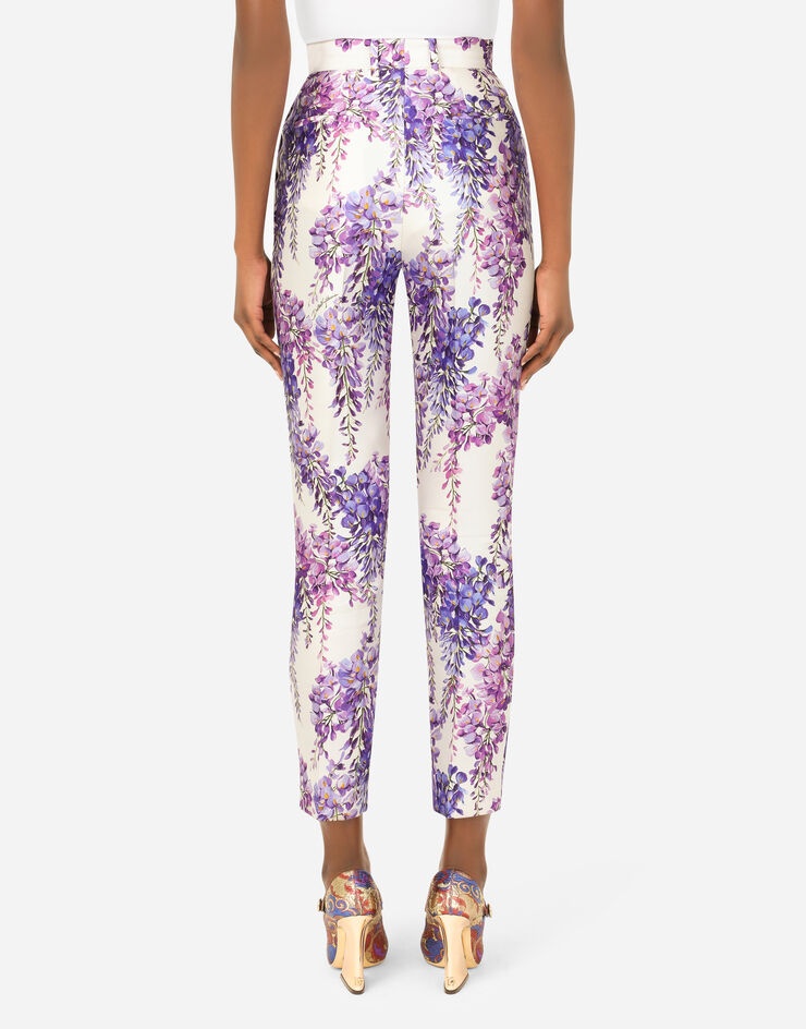 Wisteria-print Mikado pants - 2