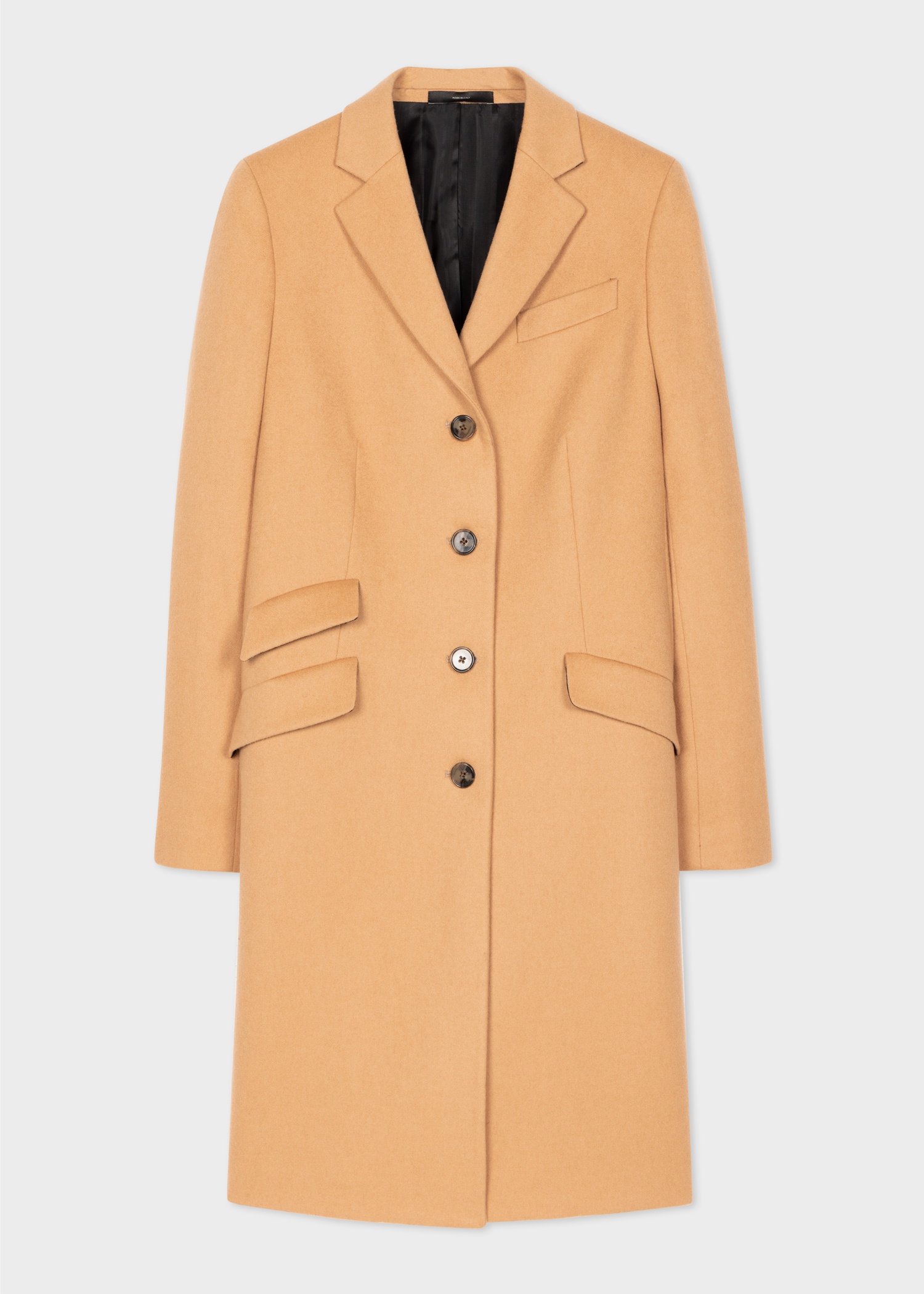 Women's Camel Wool and Cashmere-Blend Epsom Coat - 1