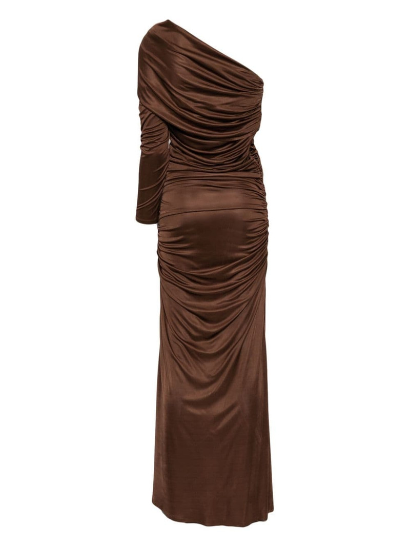 ATLEIN single-sleeve ruched gown outlook