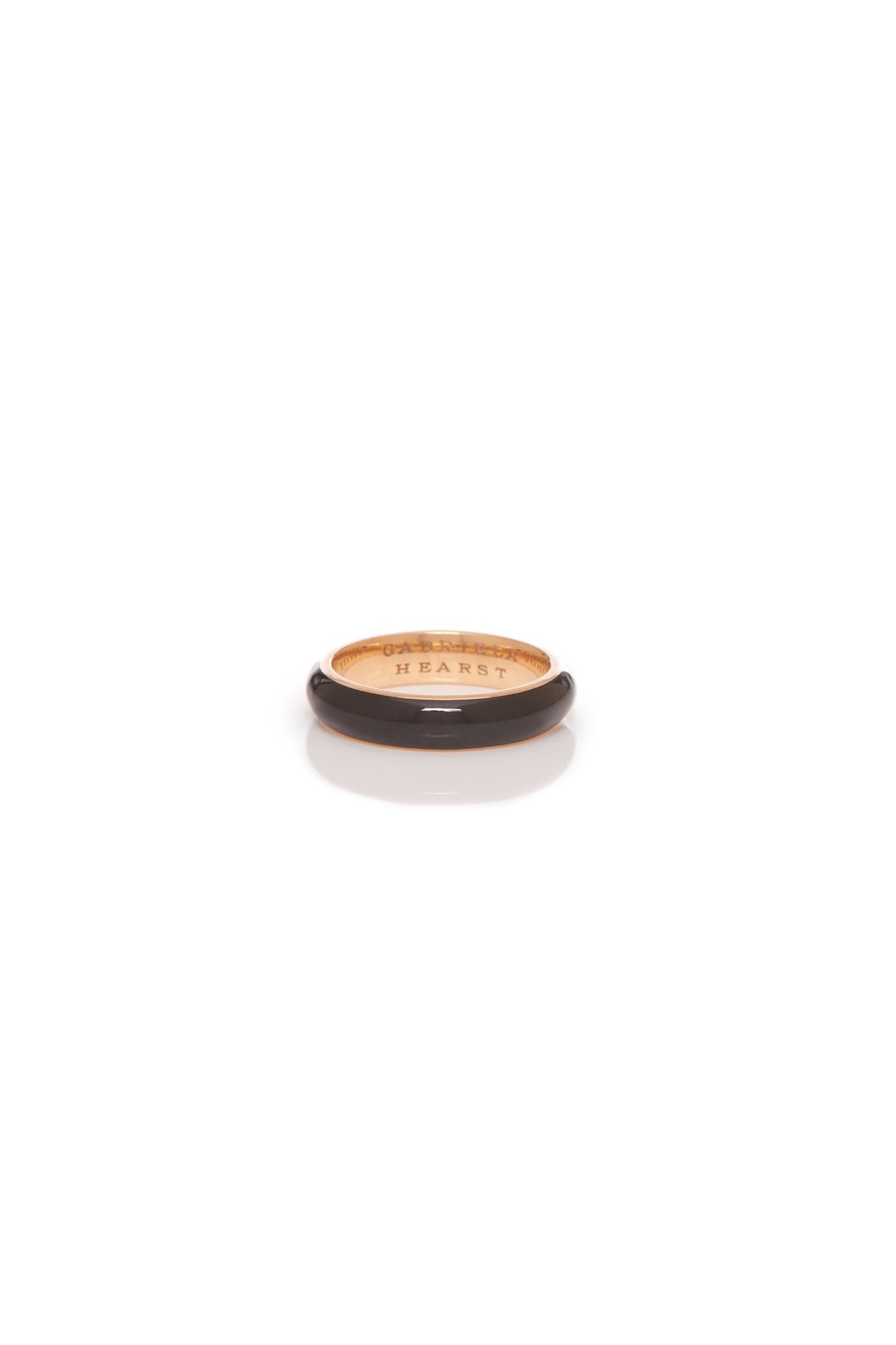 Vitreous Black Enamel & 18K Gold Ring - 1
