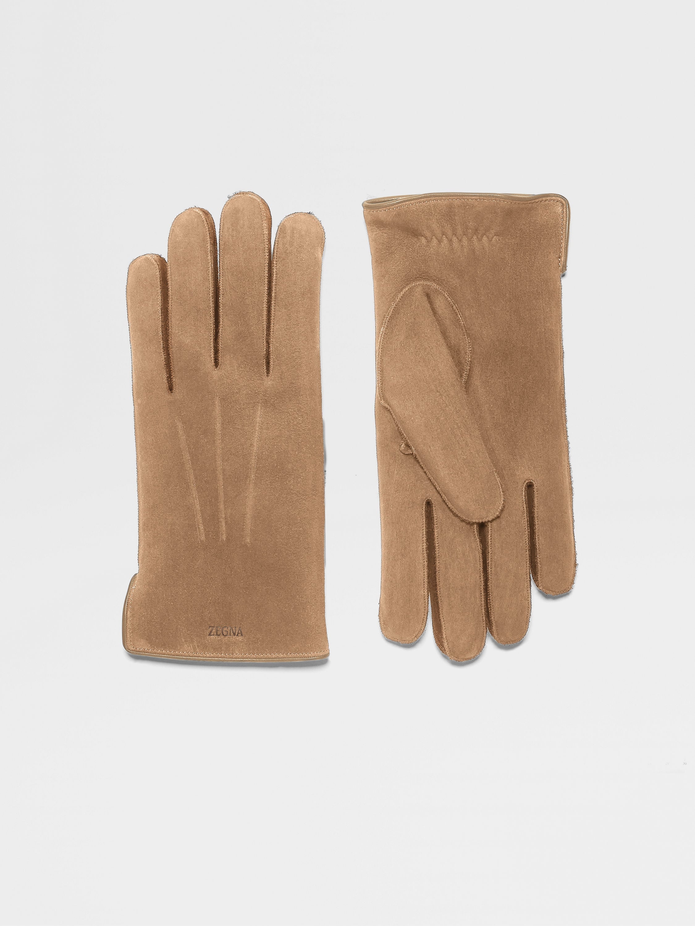 BEIGE SUEDE GLOVES - 1