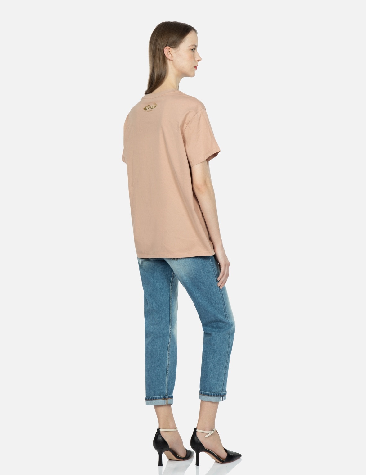 PEACOCK AND SAKURA PRINT T-SHIRT - 4