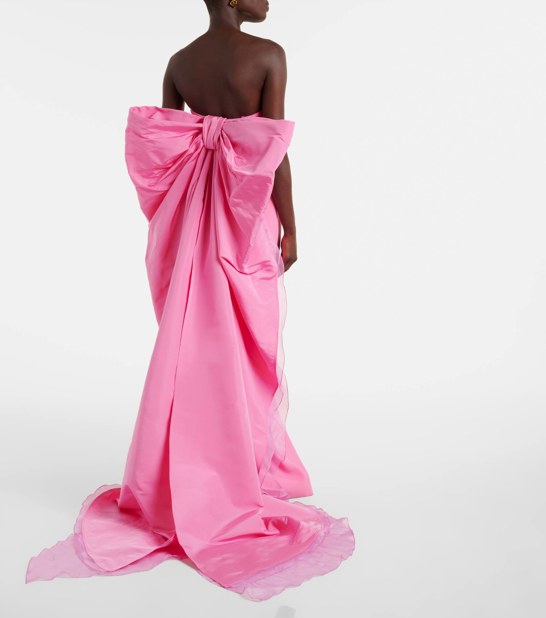 Bow-detail strapless crêpe gown - 3