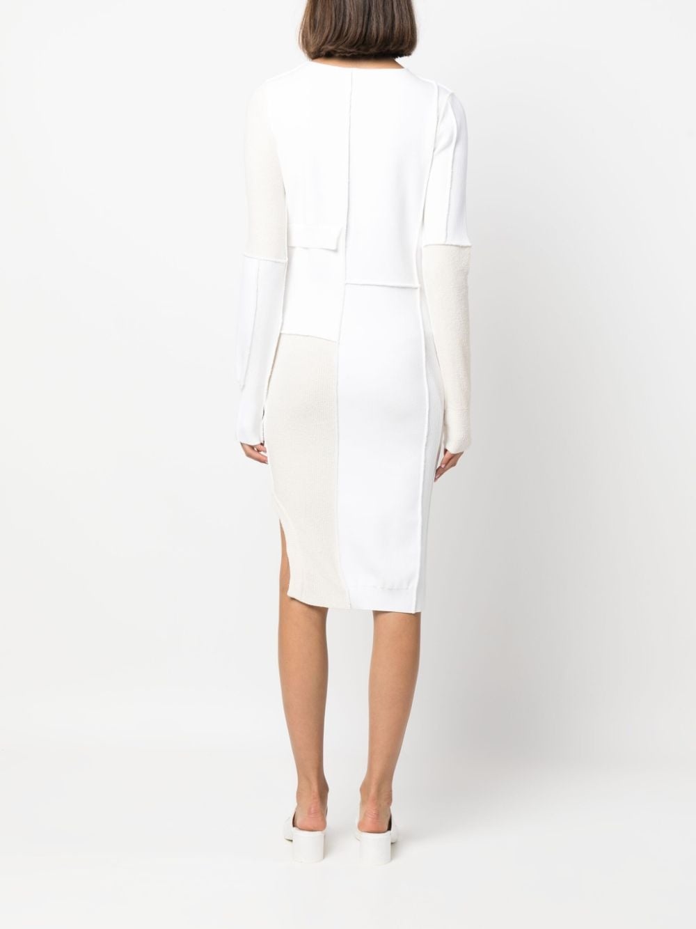 colour-block exposed-seam midi dress - 4