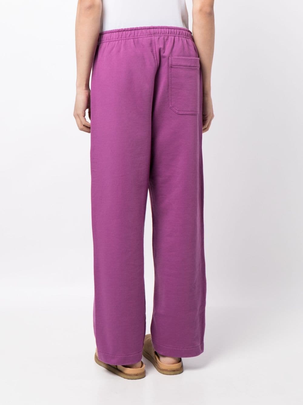 wide-leg cotton track pants - 4