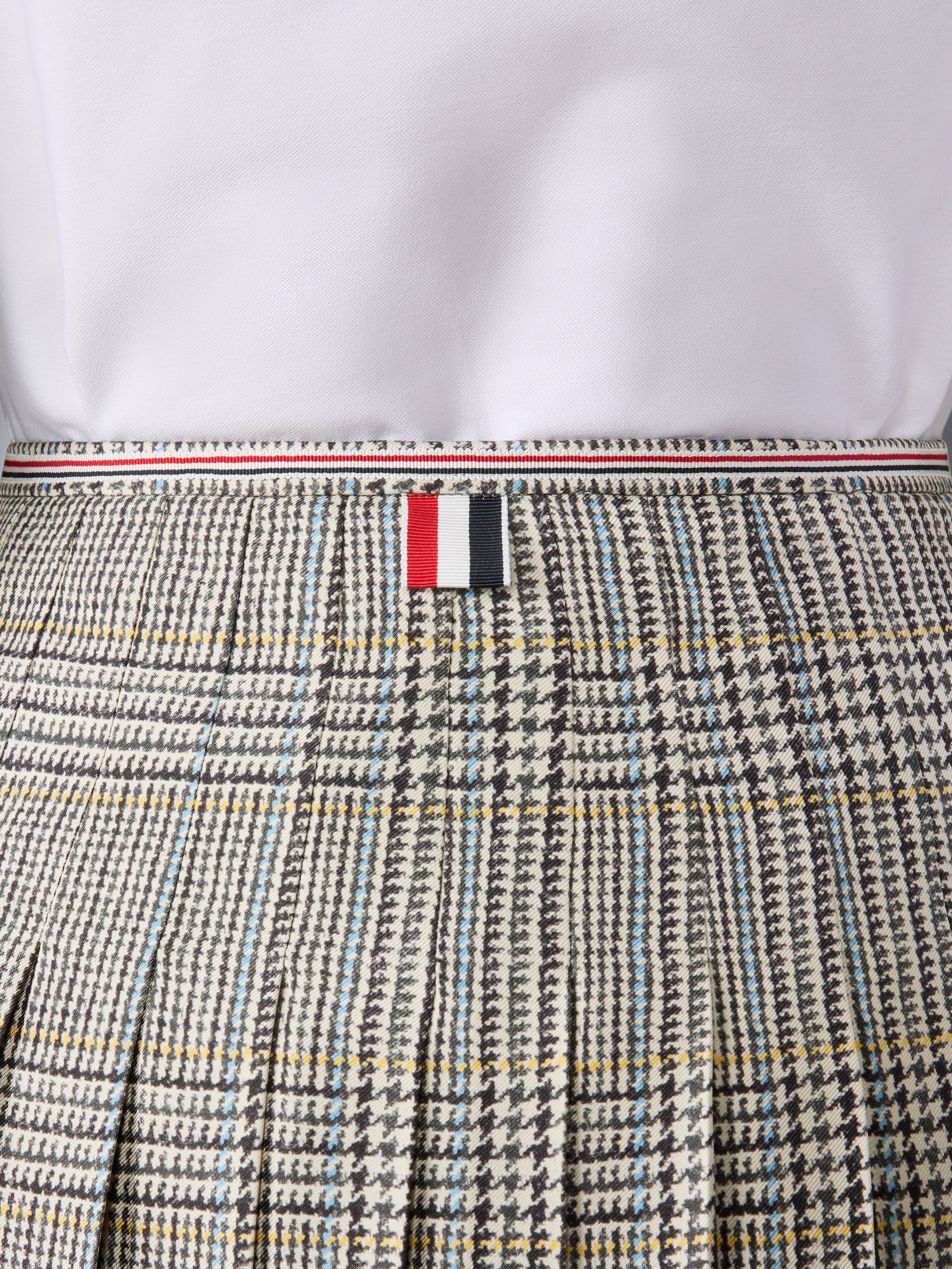 HUNTING TWEED SILK TWILL PLEATED SKIRT - 6