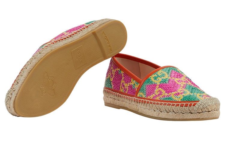 (WMNS) Gucci GG Espadrille Herringbone Straw Leather 'Multicolour' 703613-UYG10-8360 - 4