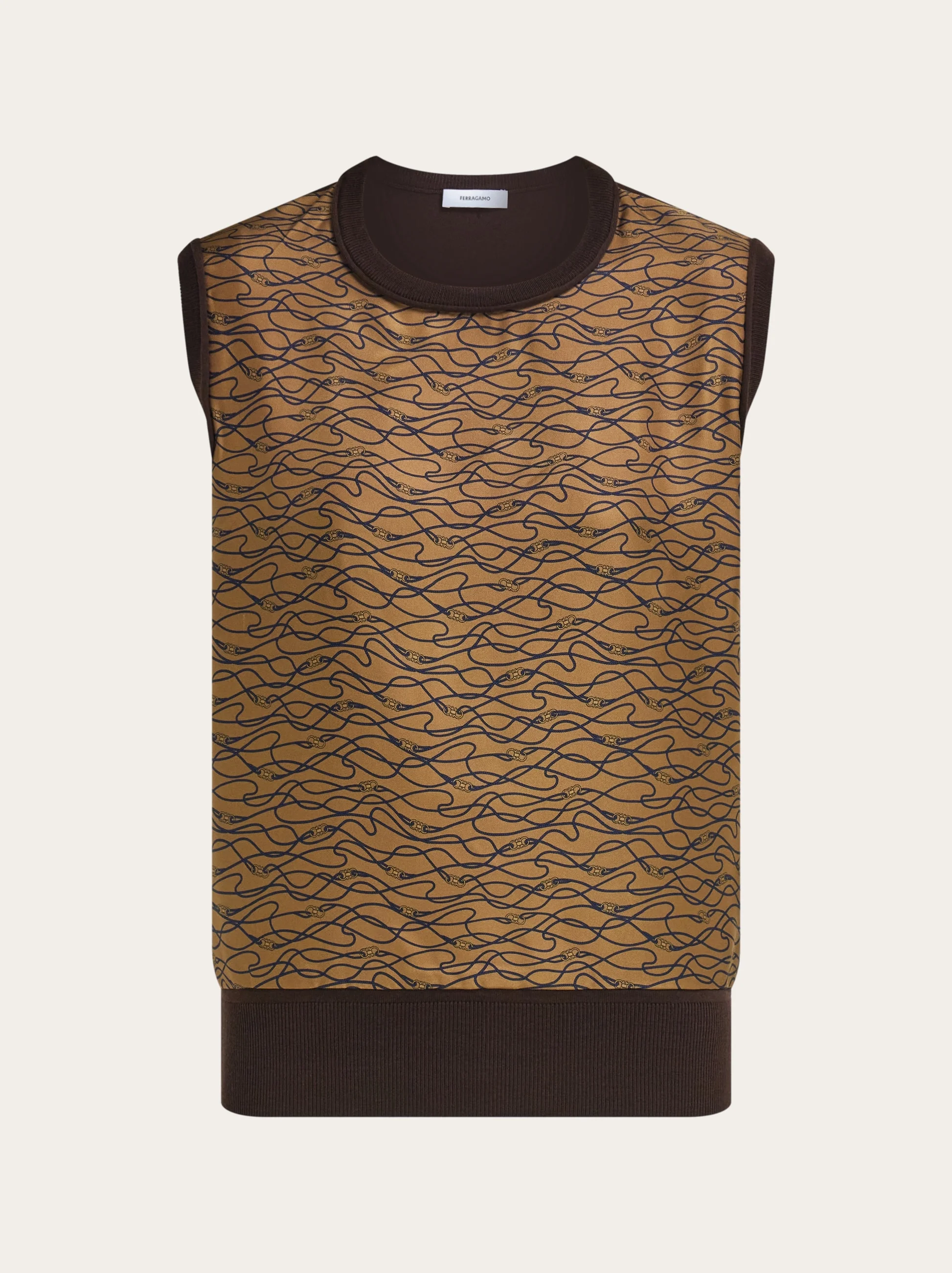 Knitted top with silk panel detail - 1