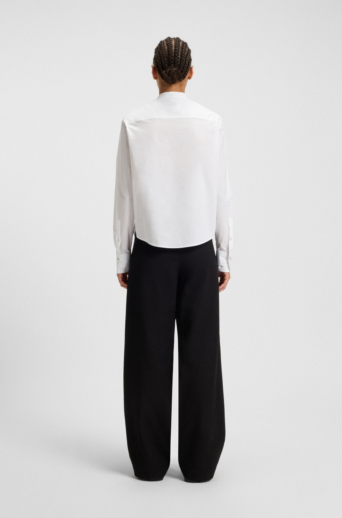 REGULAR-FIT BLOUSE IN COTTON POPLIN WITH CONCEALED PLACKET - 5
