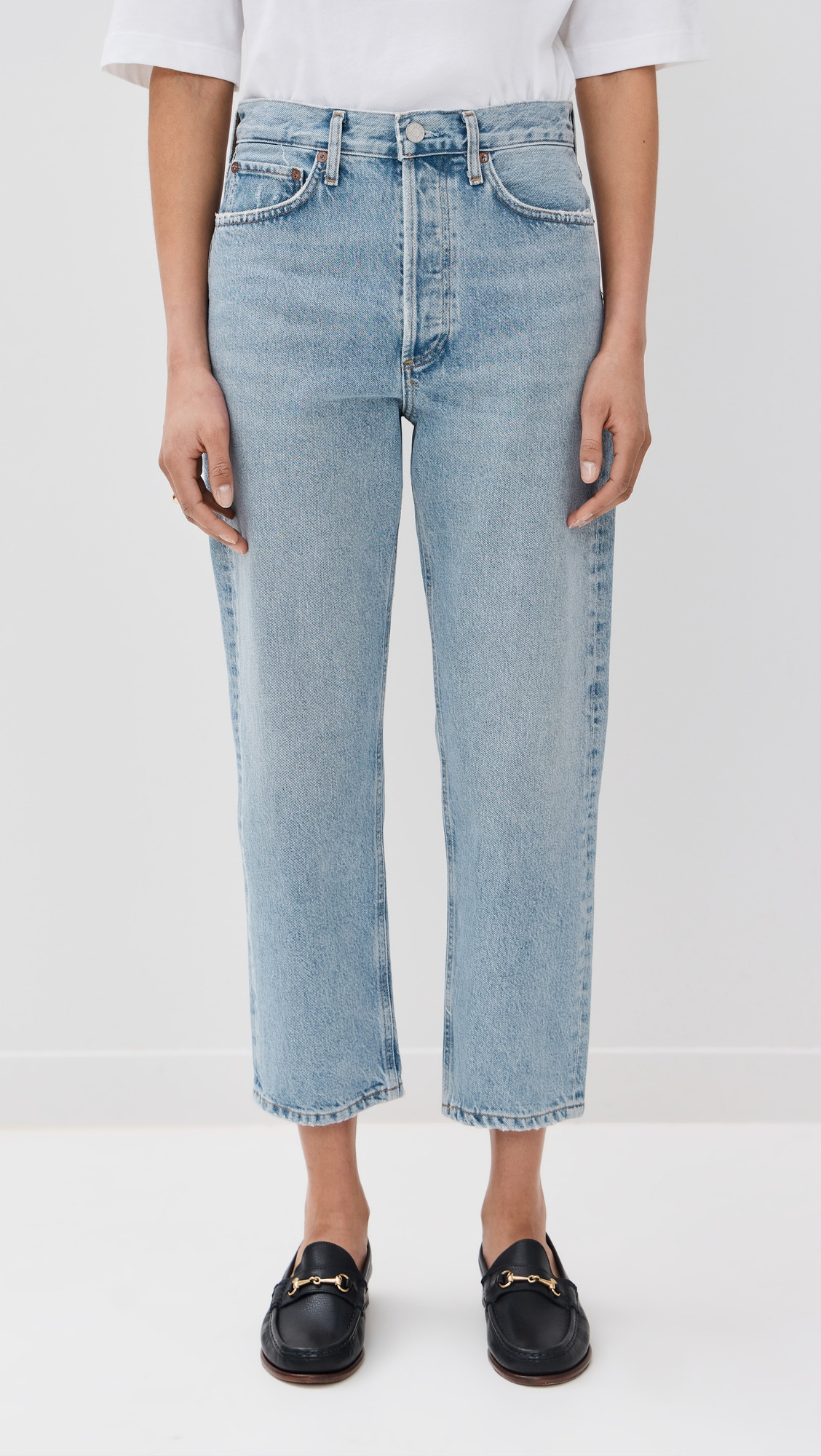 90 Crop Mid Rise Loose Straight Jeans - 6