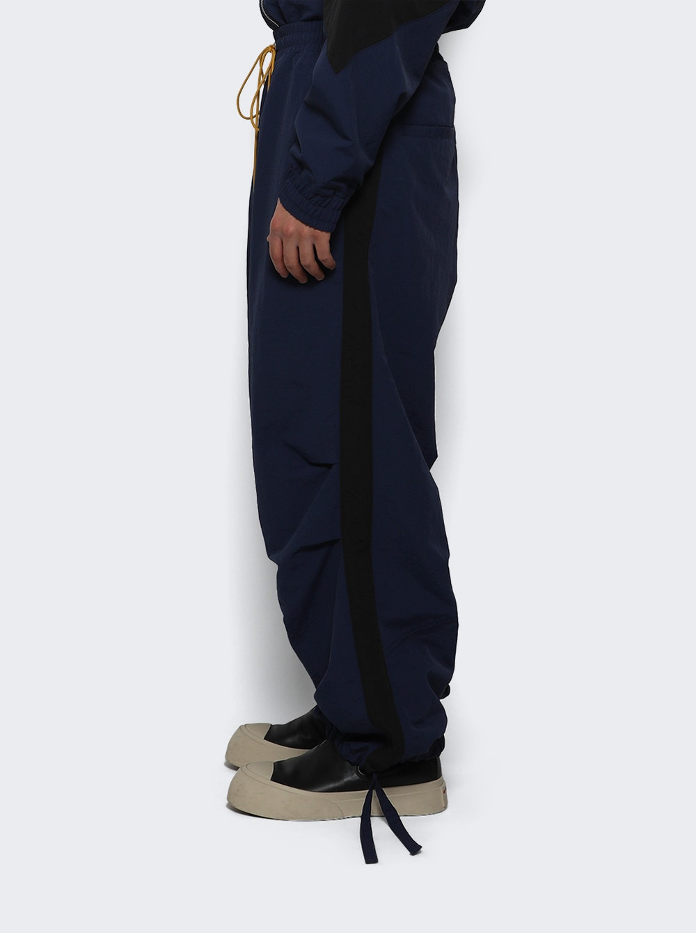Chevron Color-block Track Pant Blue And Black - 3