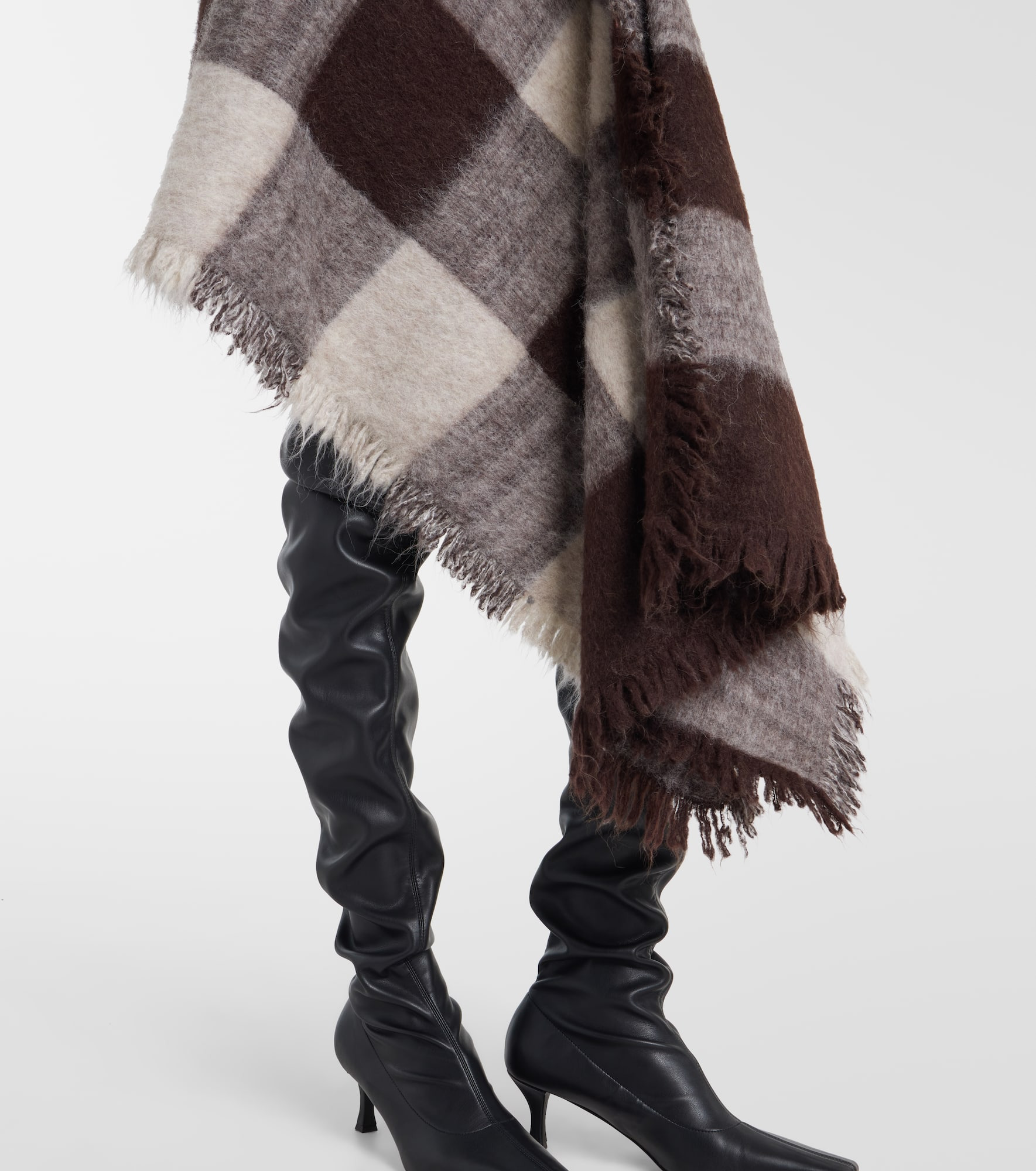 Kai checked alpaca and wool-blend miniskirt - 5