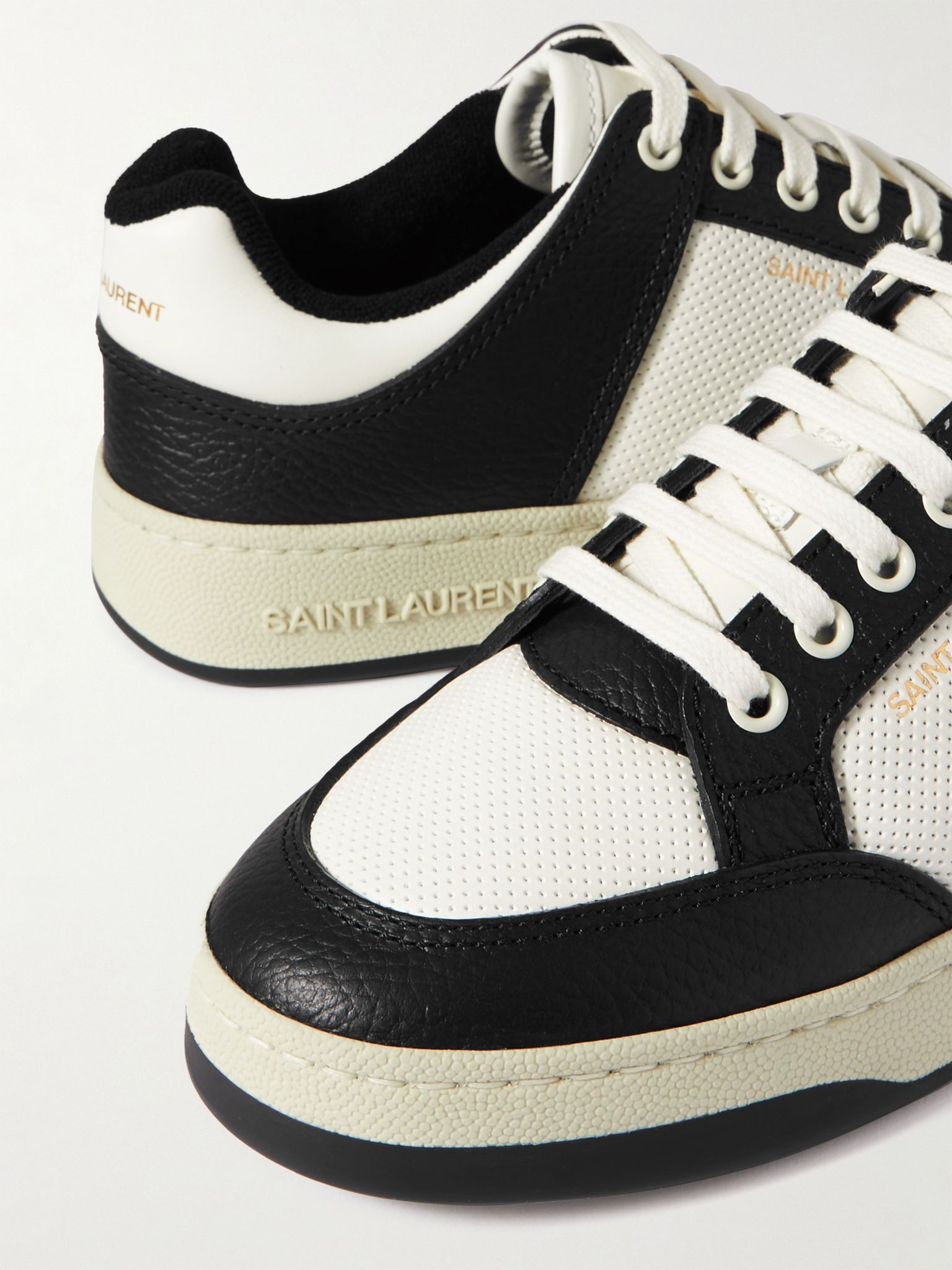 SL61 logo-print leather sneakers White - 4