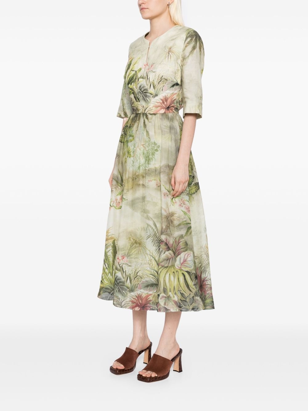 safari-print dress - 3