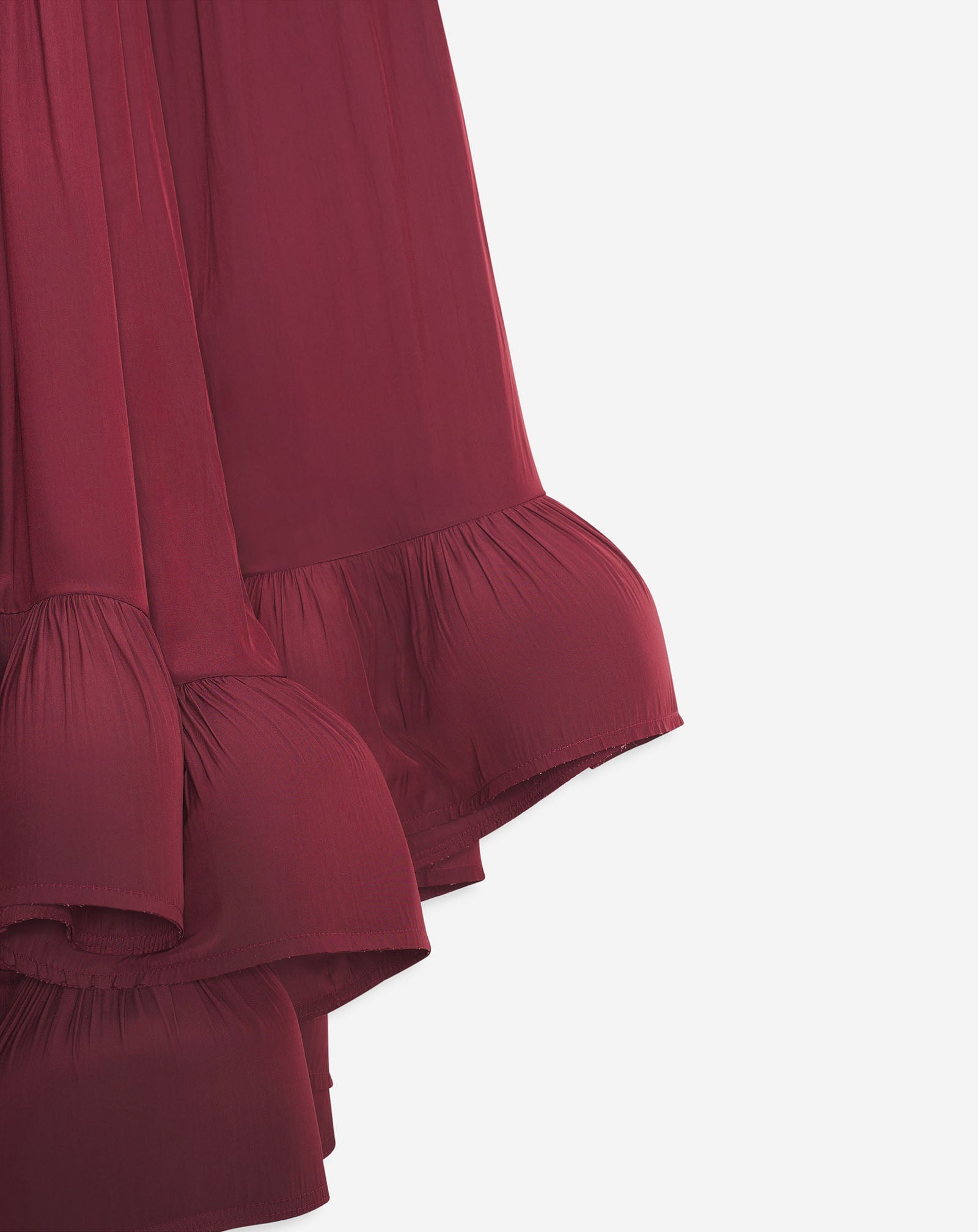 LONG RUFFLE DRESS IN CHARMEUSE - 8