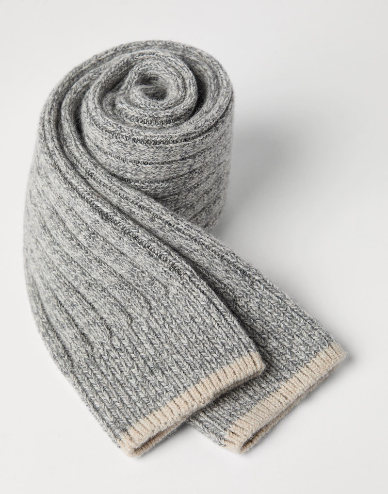Brunello Cucinelli Cashmere chiné rib knit socks outlook