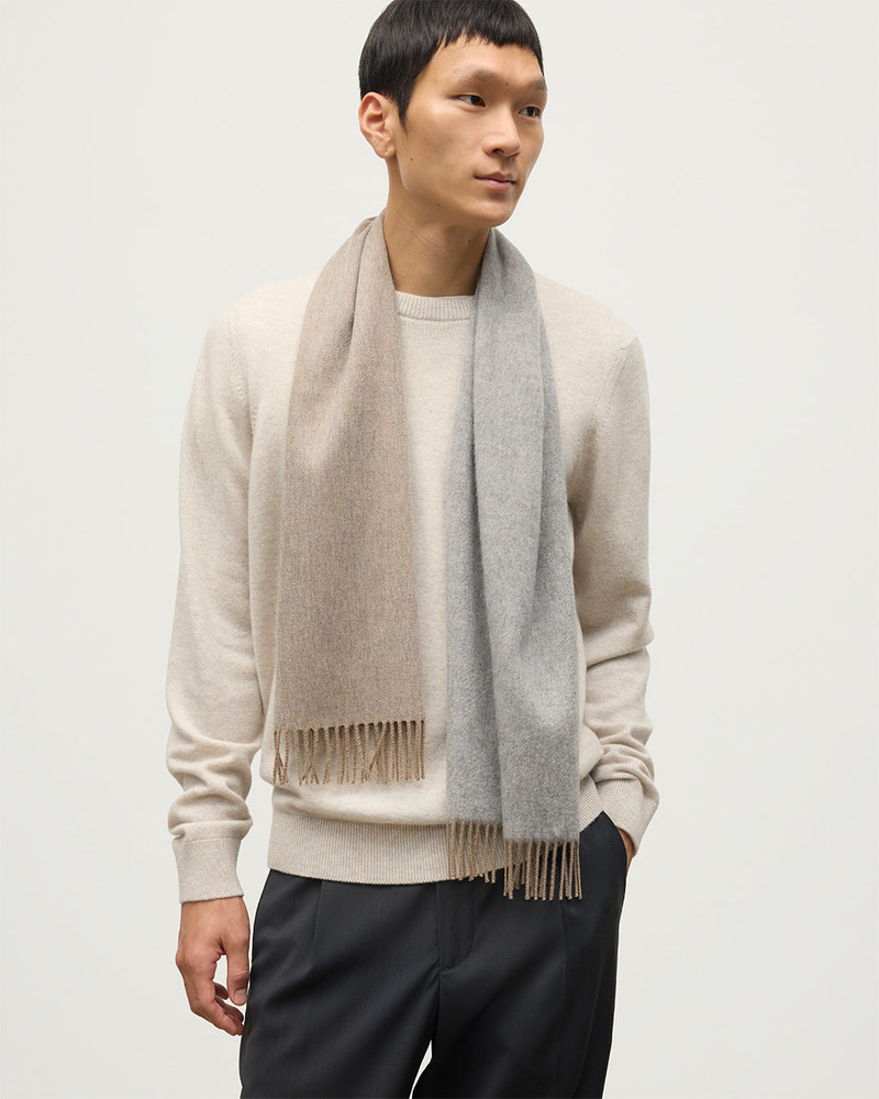 Bard Natural & Grey Cashmere Scarf 4
