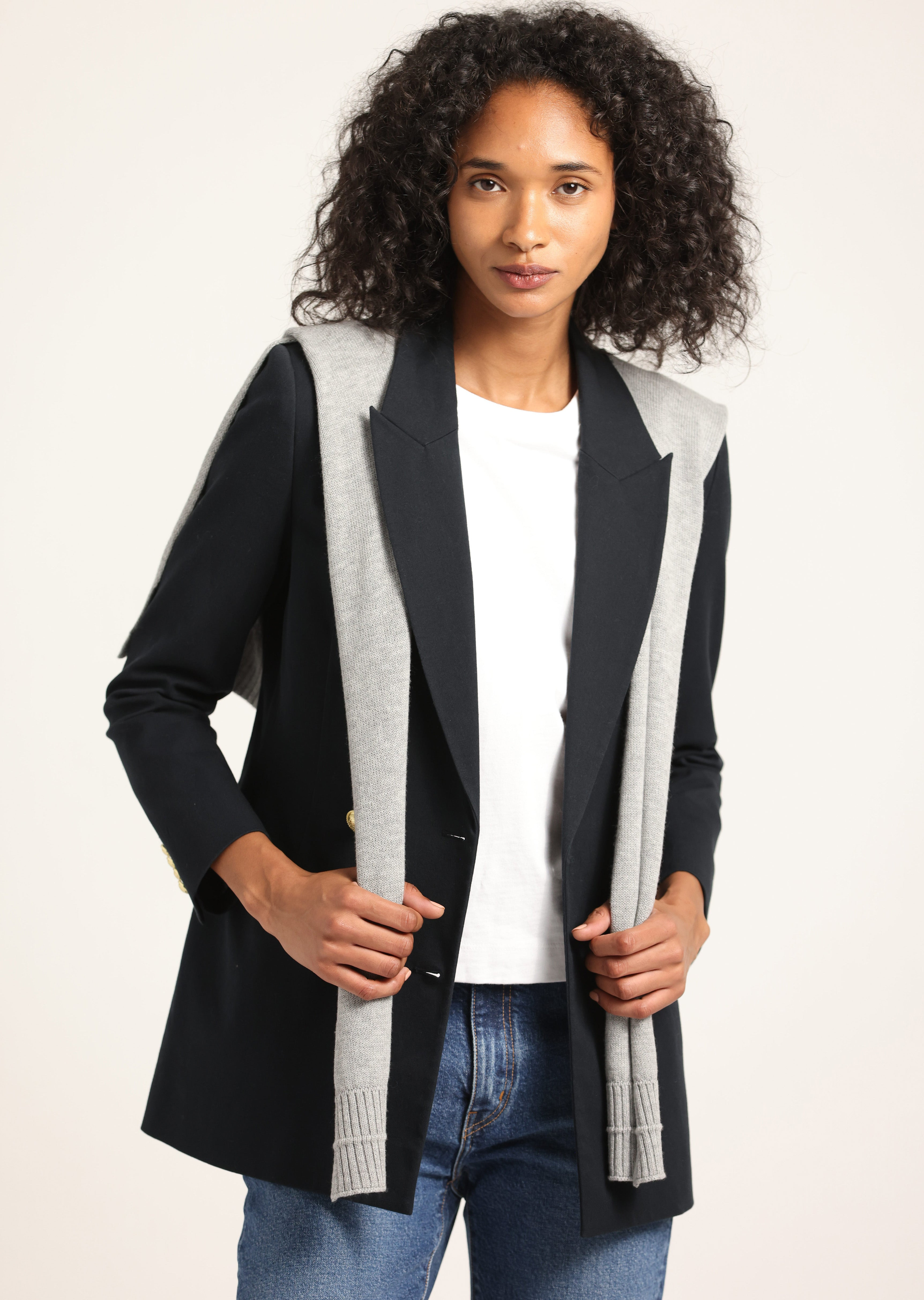 WALTER DOUBLE BREASTED JACKET WITH SHRUG - 3