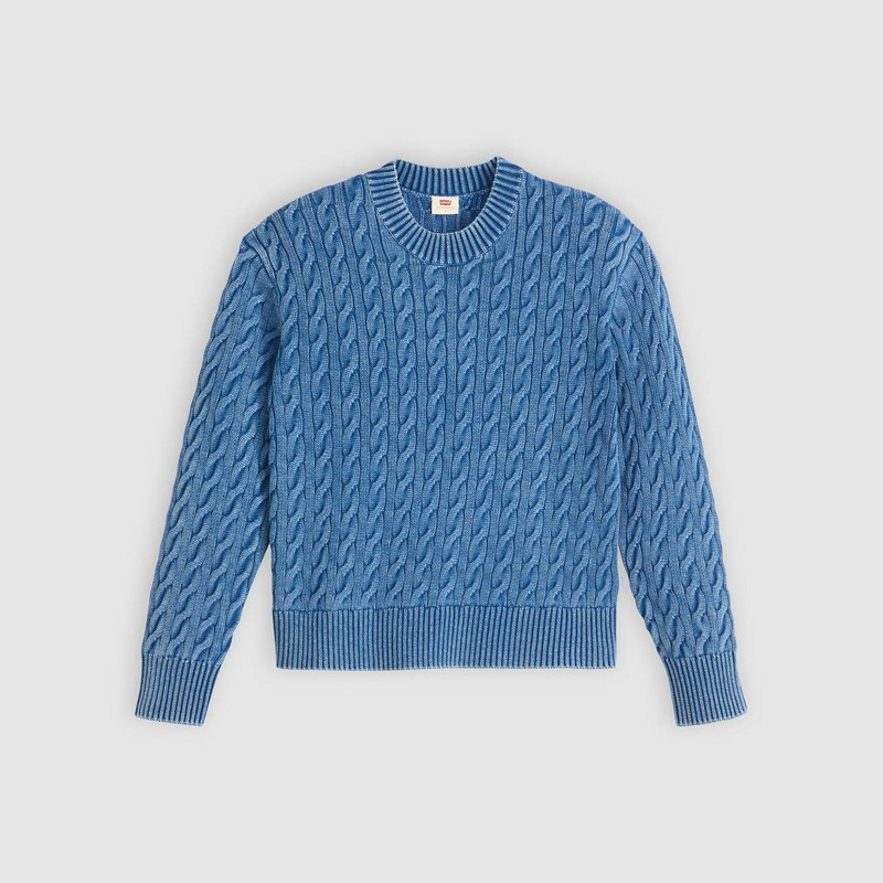 BOYFRIEND CABLE CREWNECK PULLOVER 1
