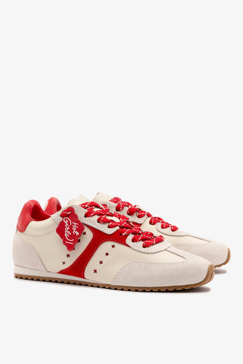 Stella Amore Mule In Ivory and Scarlet Leather 3