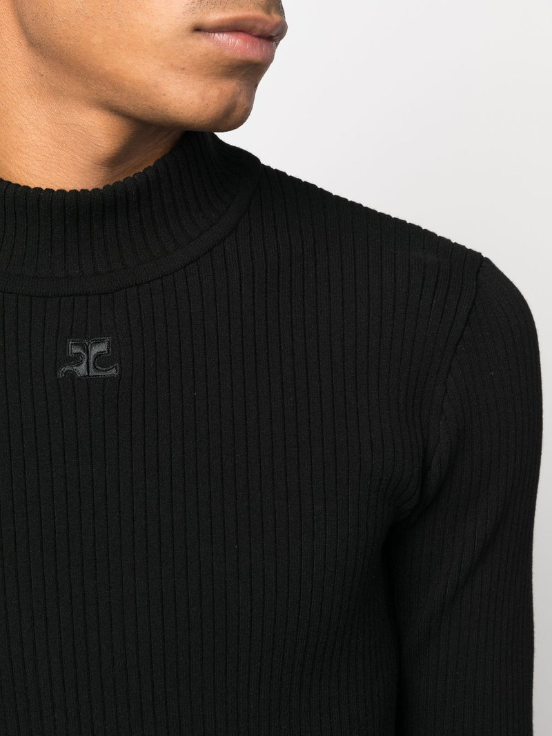 logo-embroidered ribbed-knit jumper 5